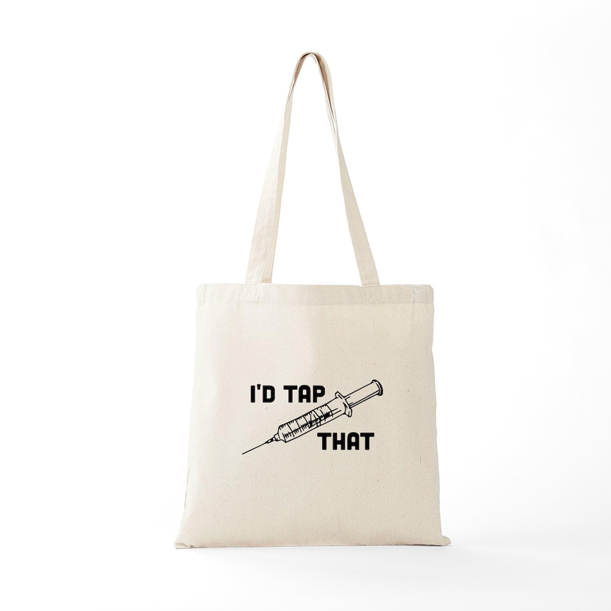 CafePress 'I'd Tap That' Natural Canvas Tote Bag - Eco-Friendly Reusable Grocery Shopping Bag for Women & Men | Perfect for Groceries, Beach, Work & Daily Use