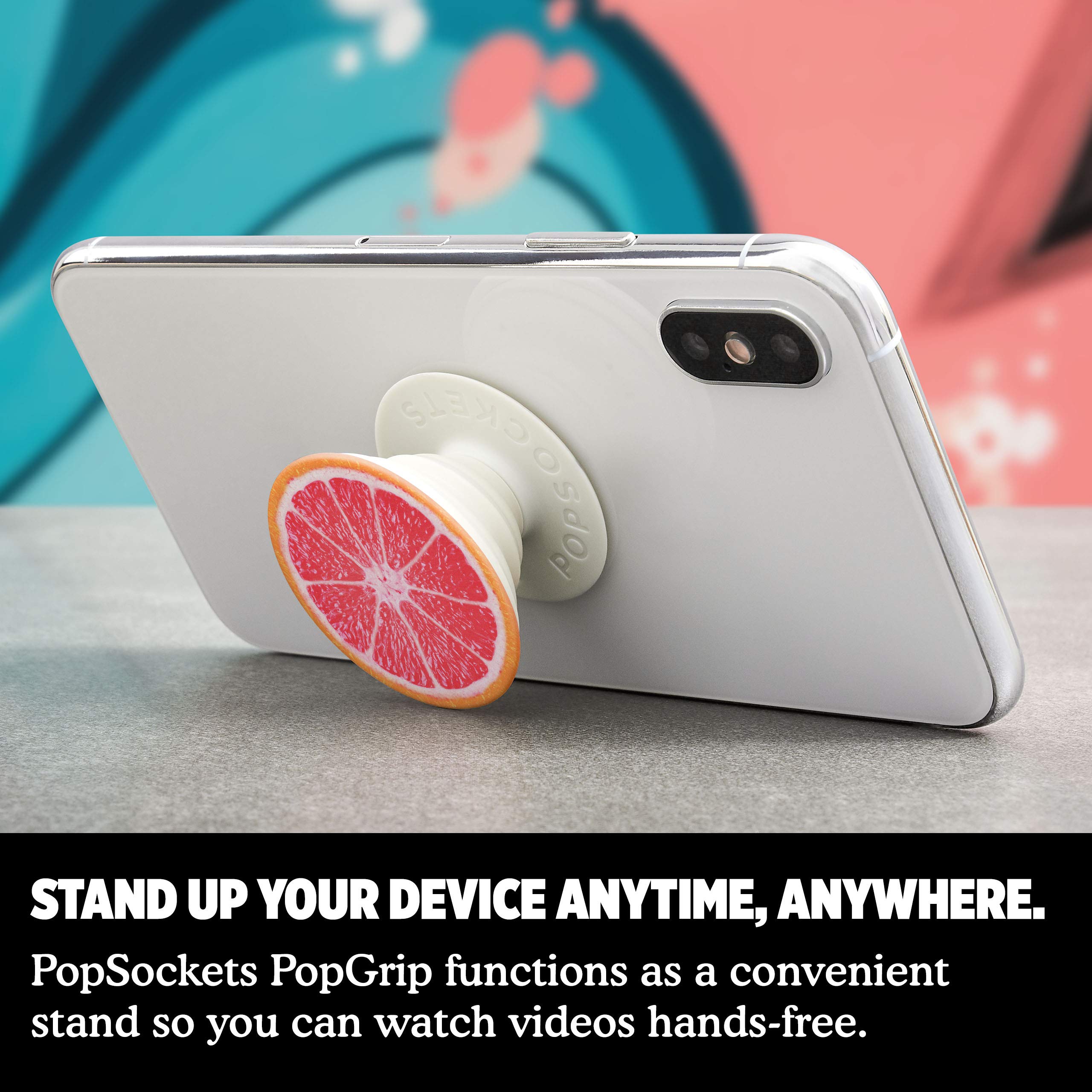 PopSockets Expanding Phone Grip with Kickstand - Grapefruit Slice Design for iPhone & Android | Perfect for Selfies, Video Calls & Hands-Free Viewing