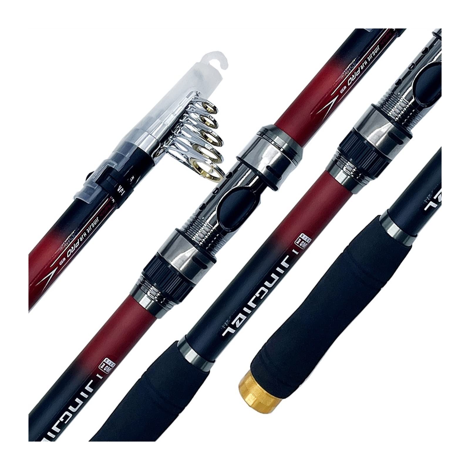 TOMYEUS Ultralight Carbon Fiber Telescopic Fishing Rod - 2.1m Super Hard Spinning Rod for Travel & Sea Fishing | Perfect Gift for Anglers | Ideal for Backpacking, Shore Fishing & Boat Trips