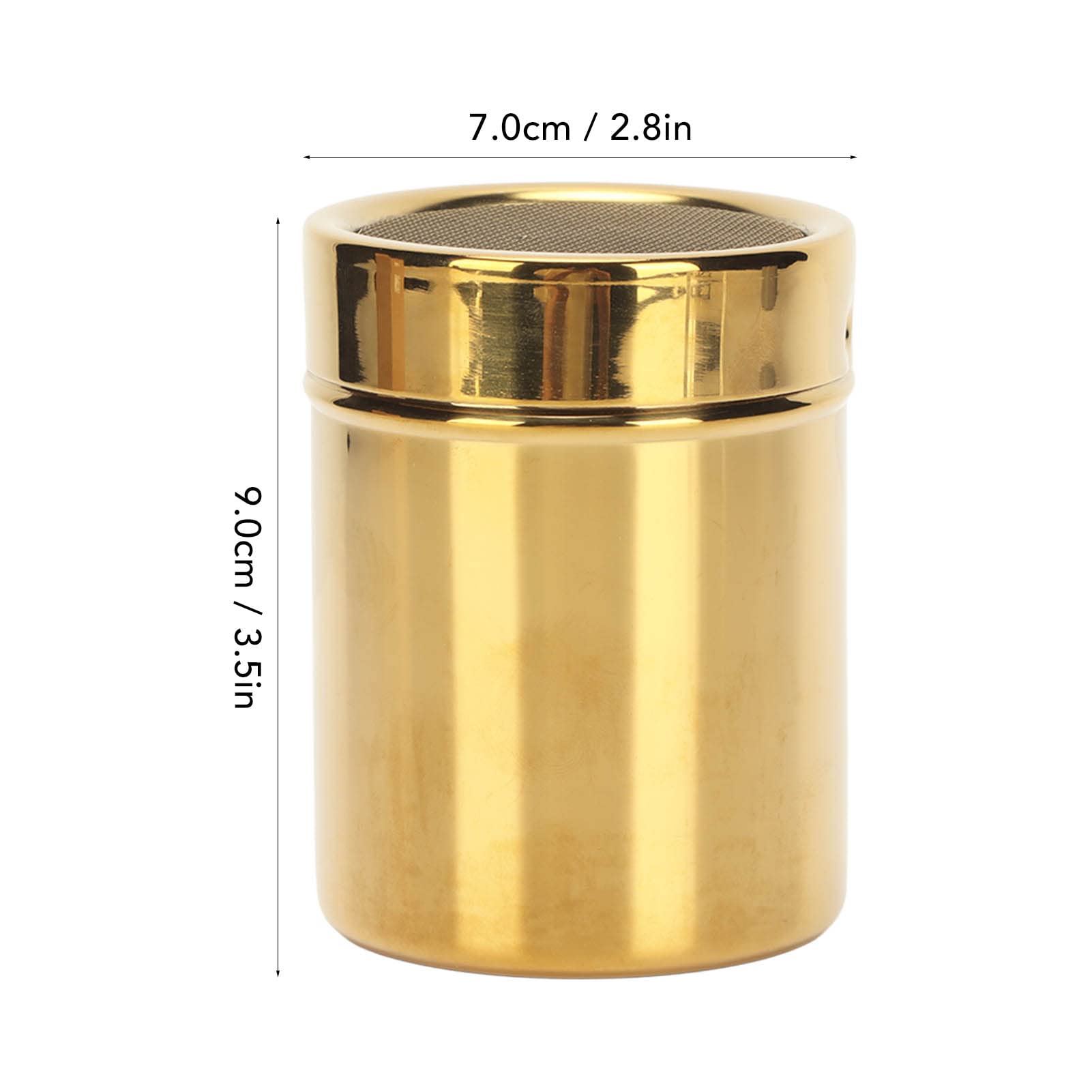 Alvinlite Powder Shaker with Lid - Stainless Steel Sugar, Salt & Spice Dispenser for Coffee, Cocoa, Cinnamon - Perfect for Baking, Cooking & Kitchen Seasoning