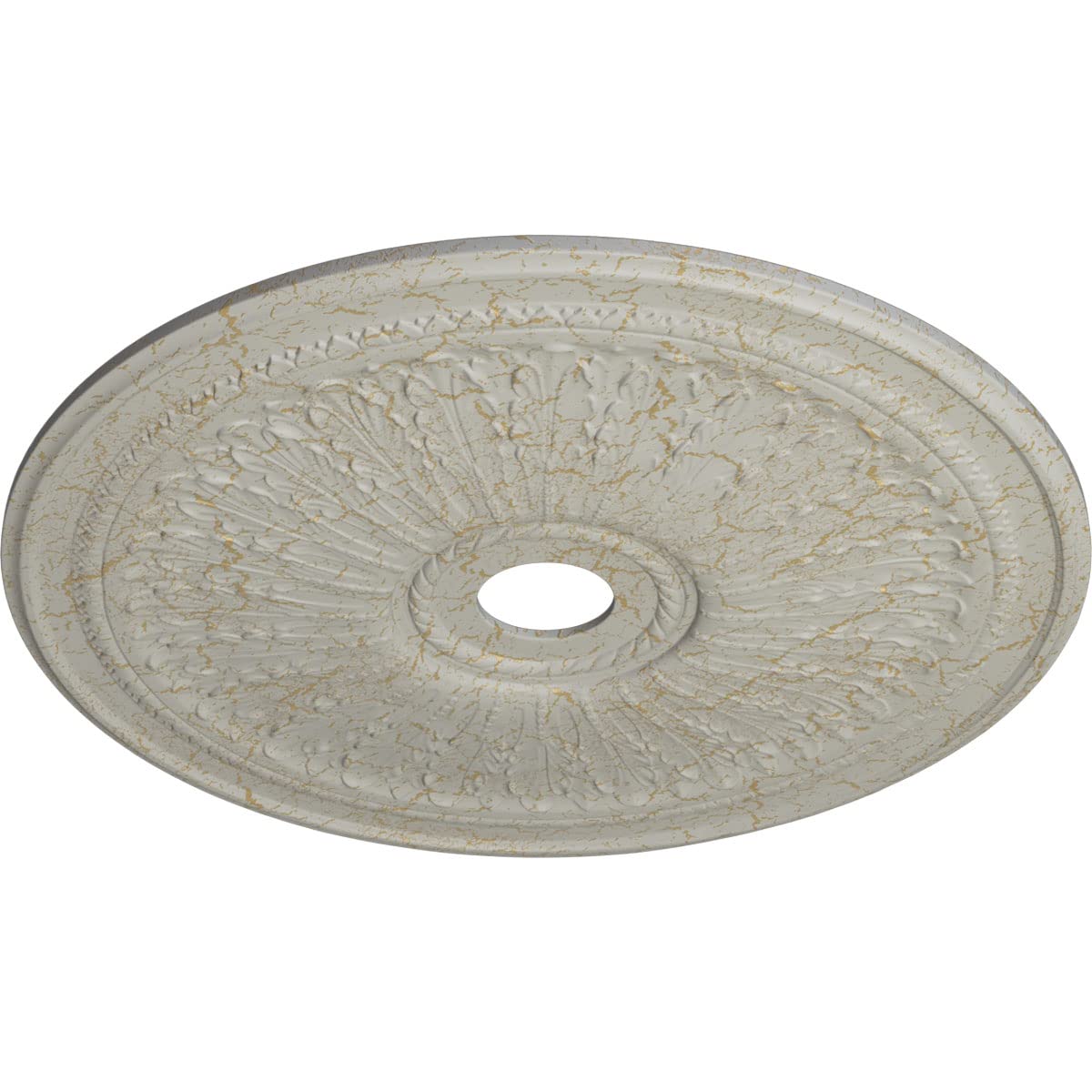 Ekena Millwork CM29OAPCC 29-Inch Oakleaf Ceiling Medallion - Hand-Painted Pot of Cream Crackle Finish - 29 1/8