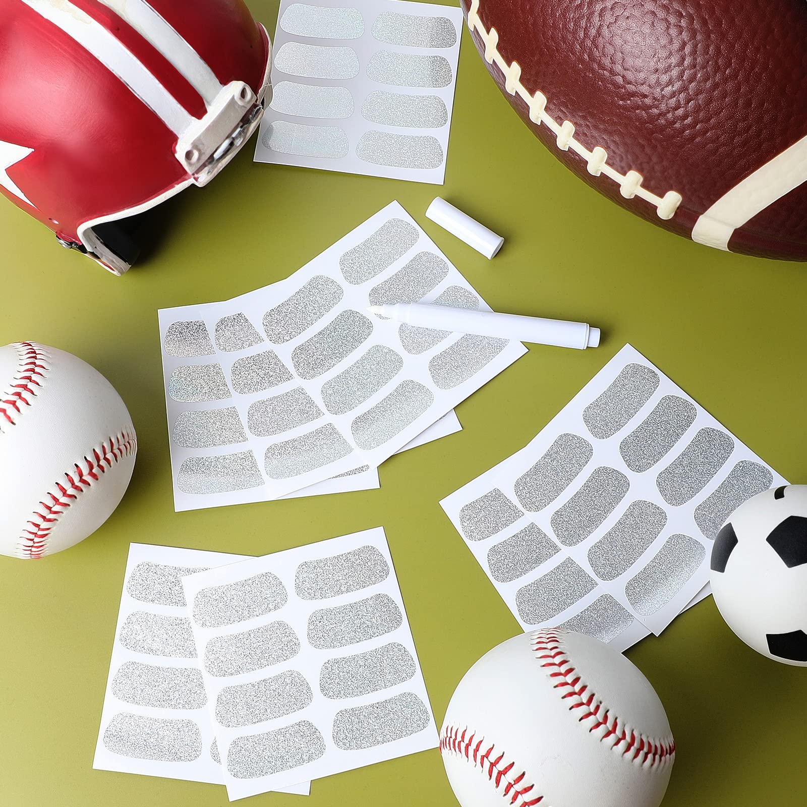 Breathable Sports Eye Black Stickers & Eye Strips with Free White Pencil - Perfect for Baseball, Football, Softball Games & Outdoor Sports Activities