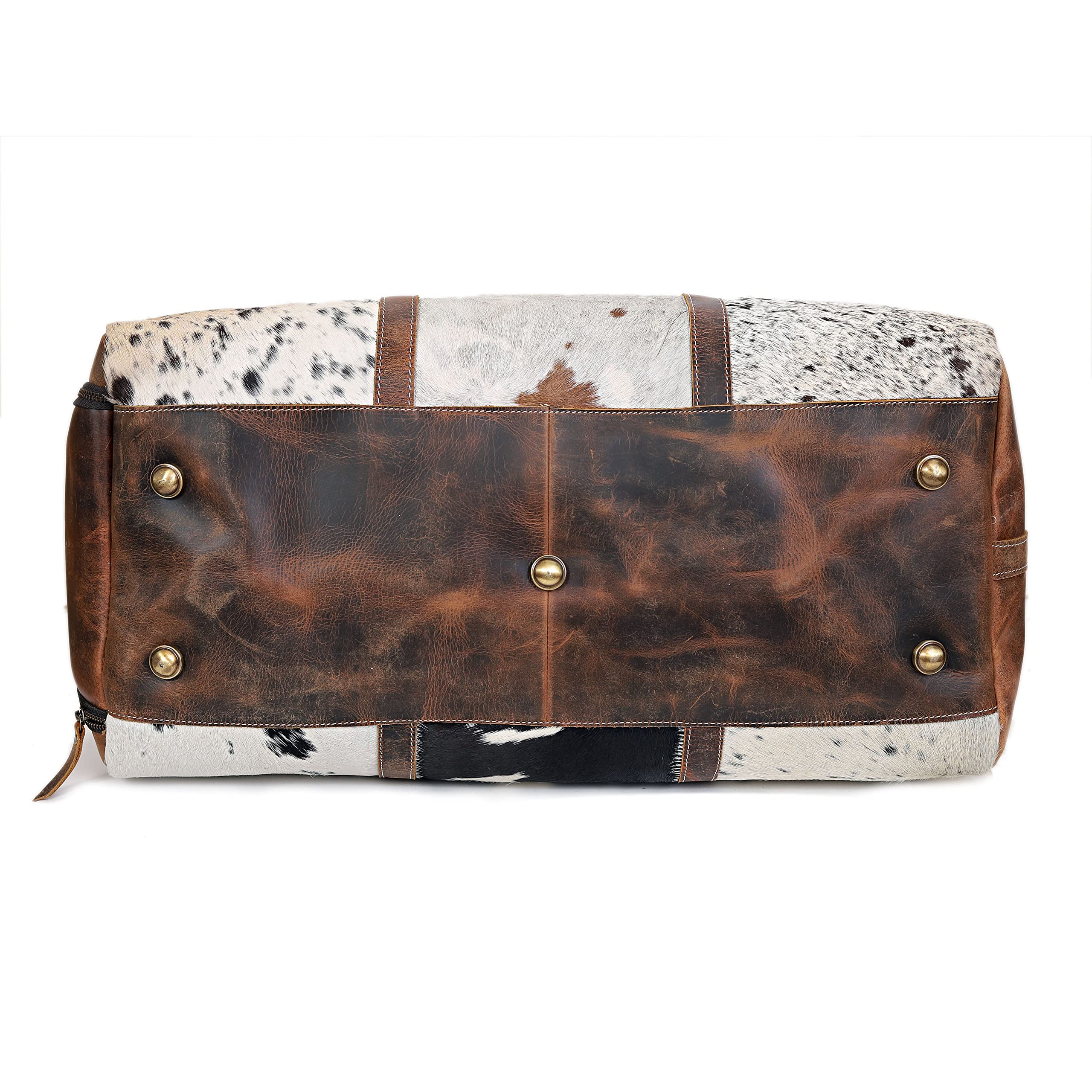 Premium Cowhide Duffel Bag - Large Unisex Leather Travel Bag for Men & Women - Durable Brown Shoe Duffel - Perfect for Gym, Weekend Getaways & Business Trips (Duffel Style 1)