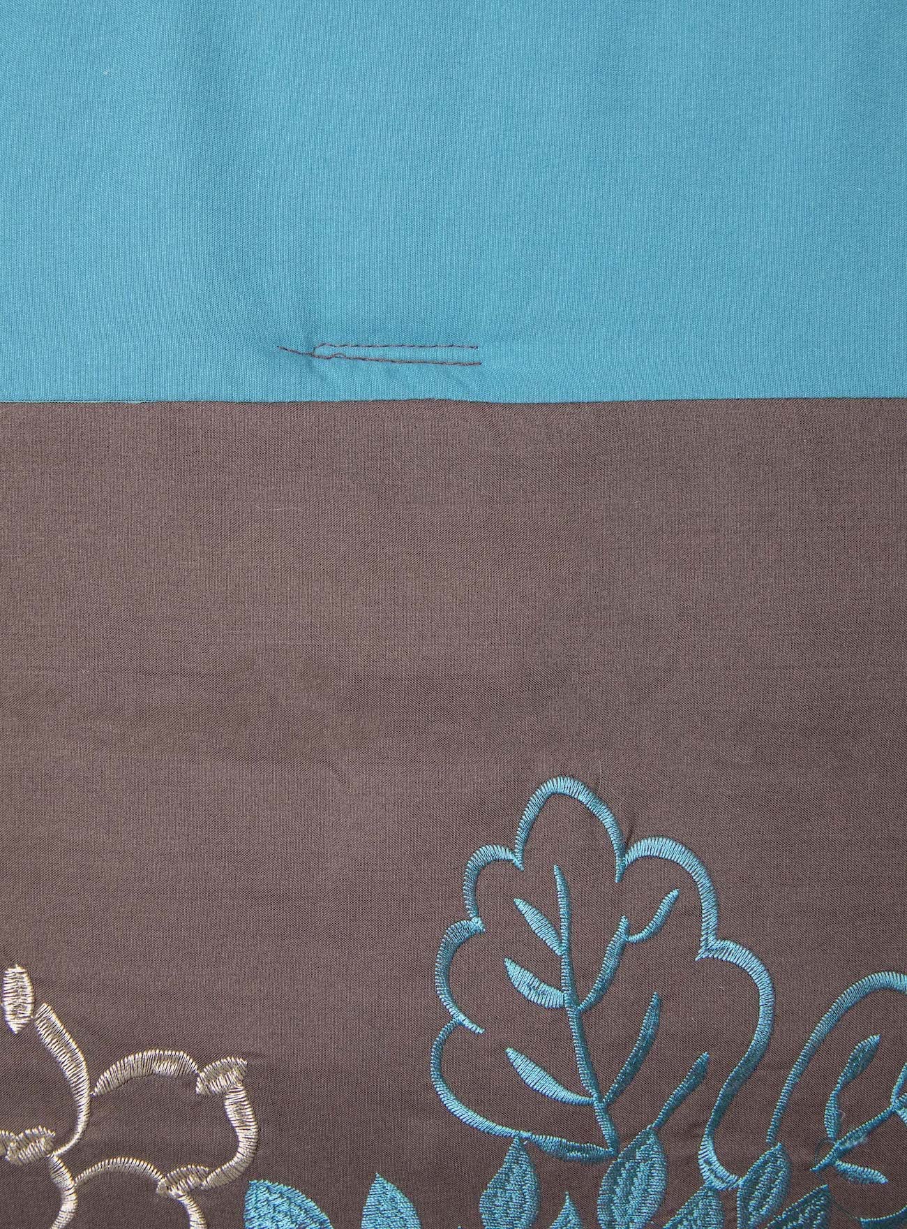 Legacy Decor Floral Striped Comforter Set - Twin, Brown Teal Taupe for Cozy Bedroom Decor
