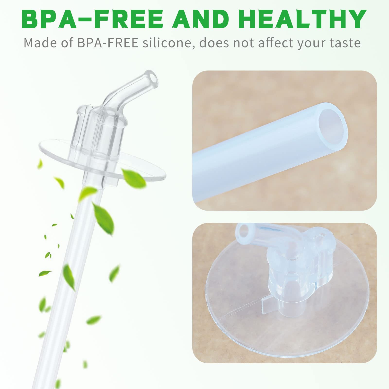 Marbe 6-Pack Reusable Stainless Steel Replacement Straws for Thermos Funtainer Bottle - Includes 3 Cleaning Brushes | BPA-Free, Safe for Kids & Adults | Perfect for School, Office, Travel & Outdoor Activities (White)