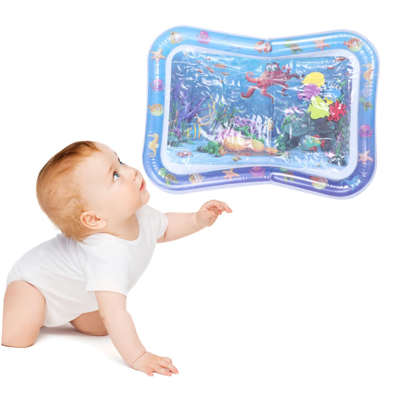 KOMBIUDA Octopus Design Baby Play Mat - Inflatable Water Play & Crawling Mat for Sensory Stimulation | Leakproof, Non-Toxic & Durable | Perfect for Indoor/Outdoor Playtime, Tummy Time & Early Learning Activities