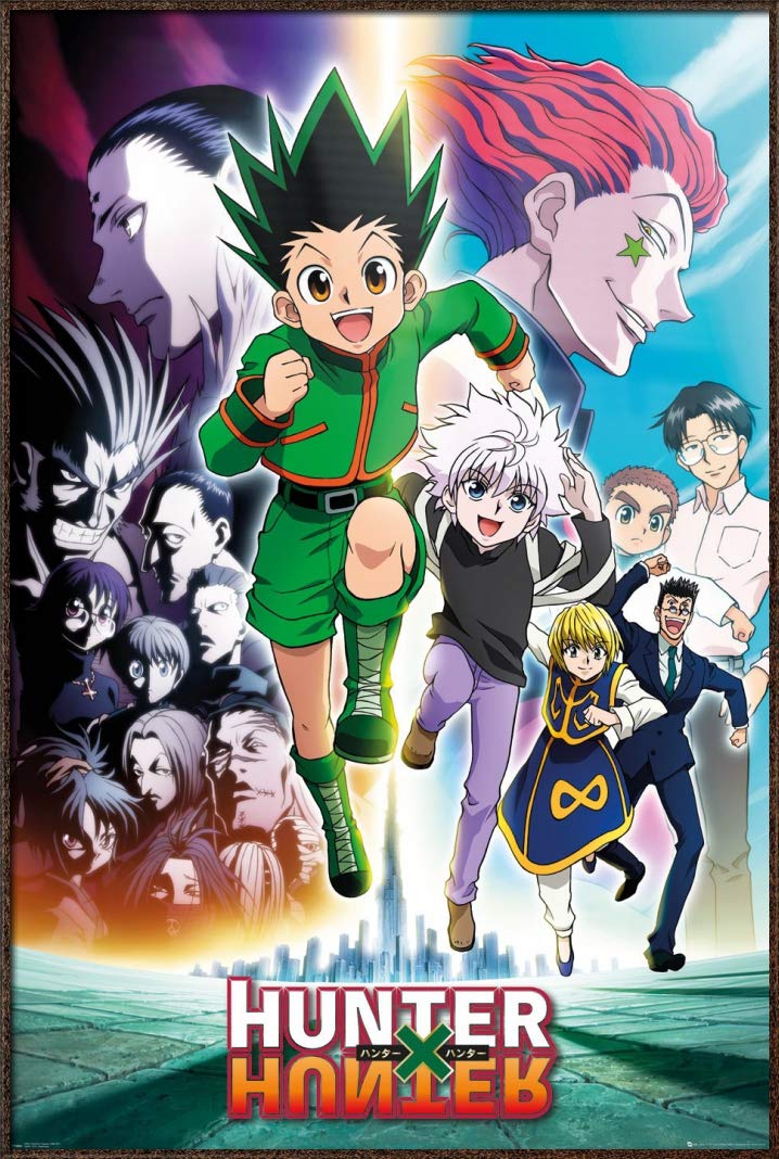 Hunter X Hunter Anime Poster - Framed Manga Art Print (Gon Running Key Art) - Perfect for Anime Room Decor, Gift for Otaku Fans & Manga Lovers
