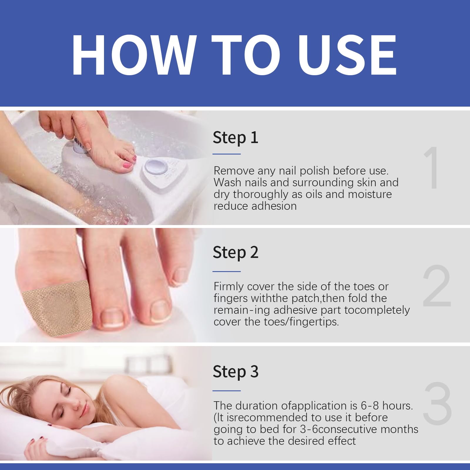 Extra Strength Toenail Fungus Treatment - 32 Pcs Antifungal Nail Patches for Damaged & Discolored Nails | 8-Hour Overnight Renewal | Effective Nail Fungus Remover for Athlete's Foot & Toenail Restoration | Home Foot Care Solution