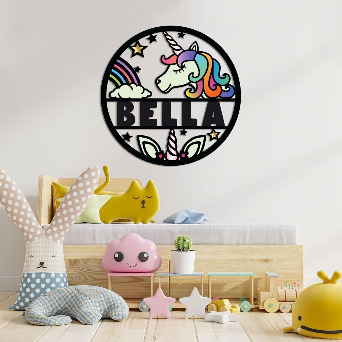 Personalized Unicorn Name Sign for Kids - Custom Nursery & Bedroom Wall Decor - Perfect for Unicorn Themed Rooms, Birthday Gifts & Baby Showers