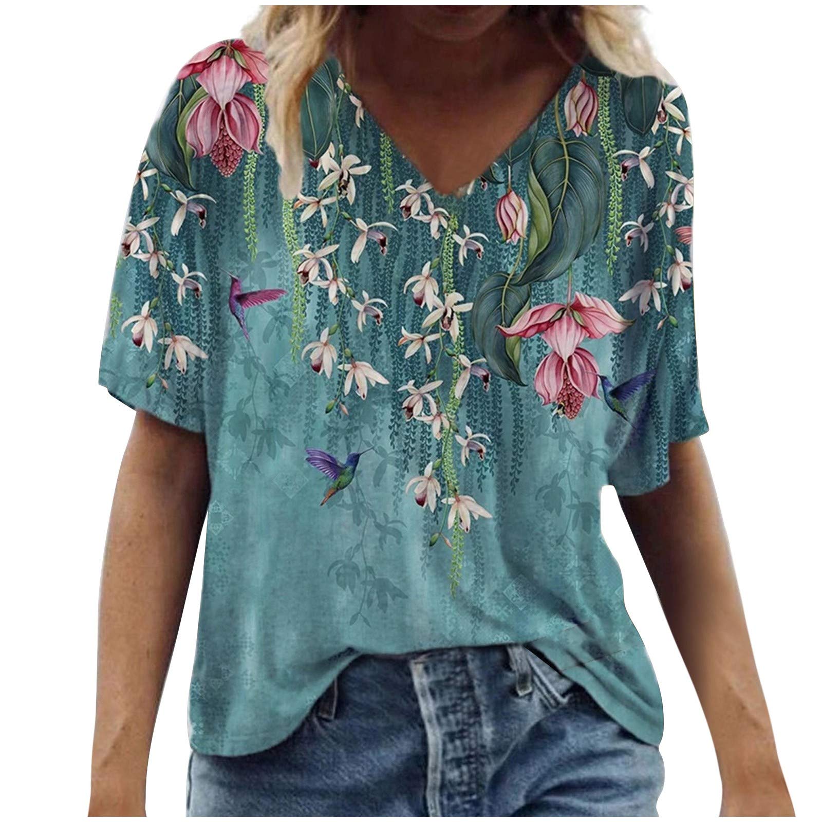 Women's Summer Crop Tops 2021 - Short Sleeve Dressy & Casual Tie Dye Tank Tops | Sexy Shirts for Beach, Party & Everyday Wear