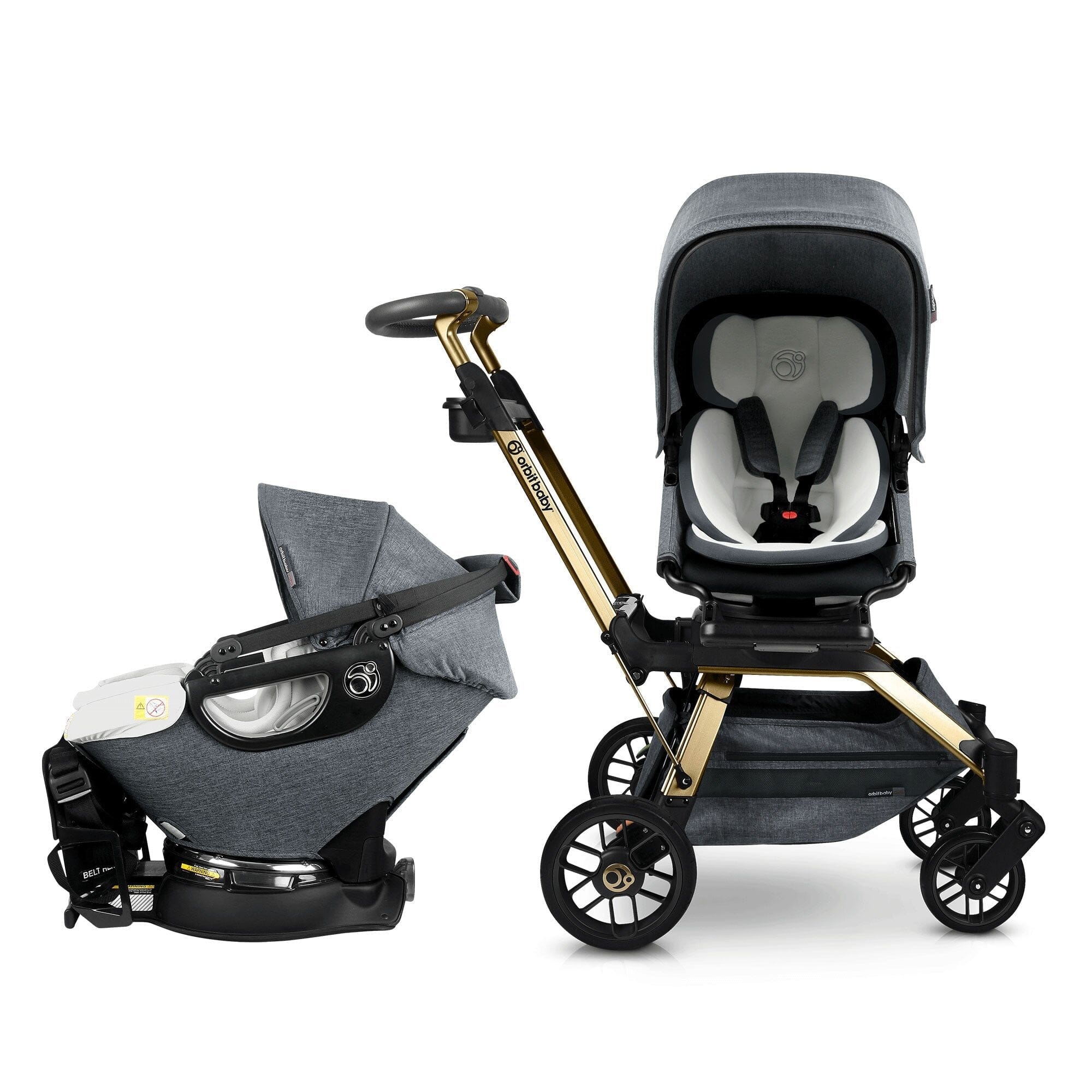 Orbit Baby Stroll & Ride Travel System - Lightweight Stroller & Car Seat Combo for Infants & Toddlers | Perfect for Air Travel, Shopping & Daily Outings
