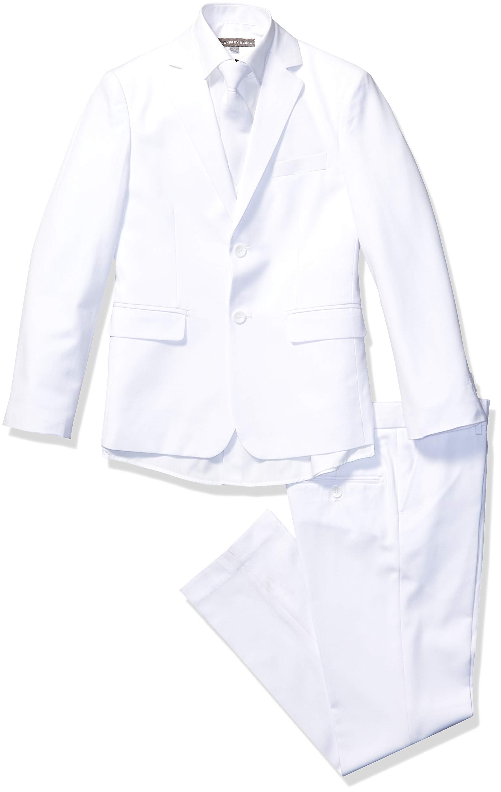 Geoffrey Beene Boys Modern Fit 5-Piece Suit Set with Jacket, Vest, Trousers, Shirt & Tie | Notch Lapel Formal Wear for Weddings, School Events & Special Occasions