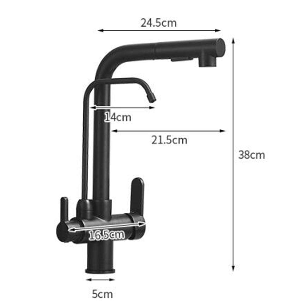 3-in-1 Pull Down Kitchen Faucet with Sprayer - Hot & Cold Water, 360° Rotation, 2 Spray Modes & Pure Water Dispenser for Direct Drinking - Perfect for Sink Installation & Modern Kitchen Upgrades