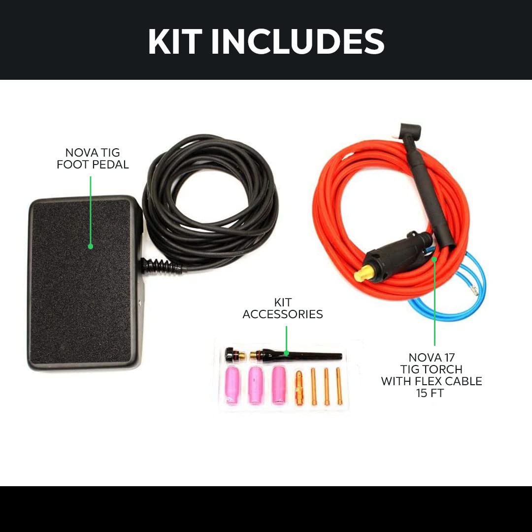 Everlast PowerPro 205Si Compatible NOVA Tig Welding Kit Accessory Set - Perfect for Metal Fabrication, Automotive Repair & DIY Welding Projects