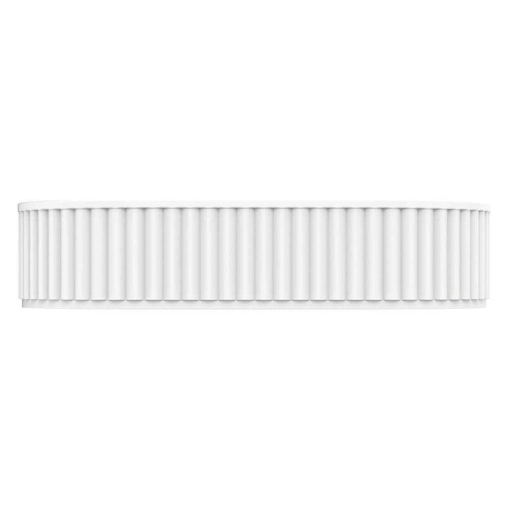 Fienza CSB804 Minka Pill Solid Surface Above Counter Bathroom Sink, Matte White - Modern Vanity Basin for Contemporary Bathrooms & Powder Rooms