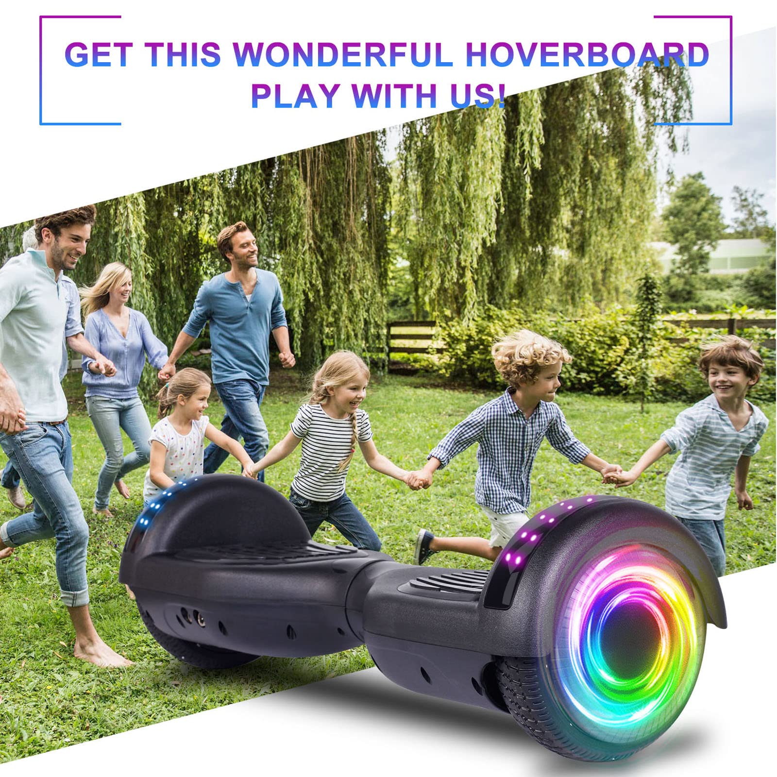 SISIGAD Hoverboard for Kids Ages 6-12 - Bluetooth Speaker & 6.5