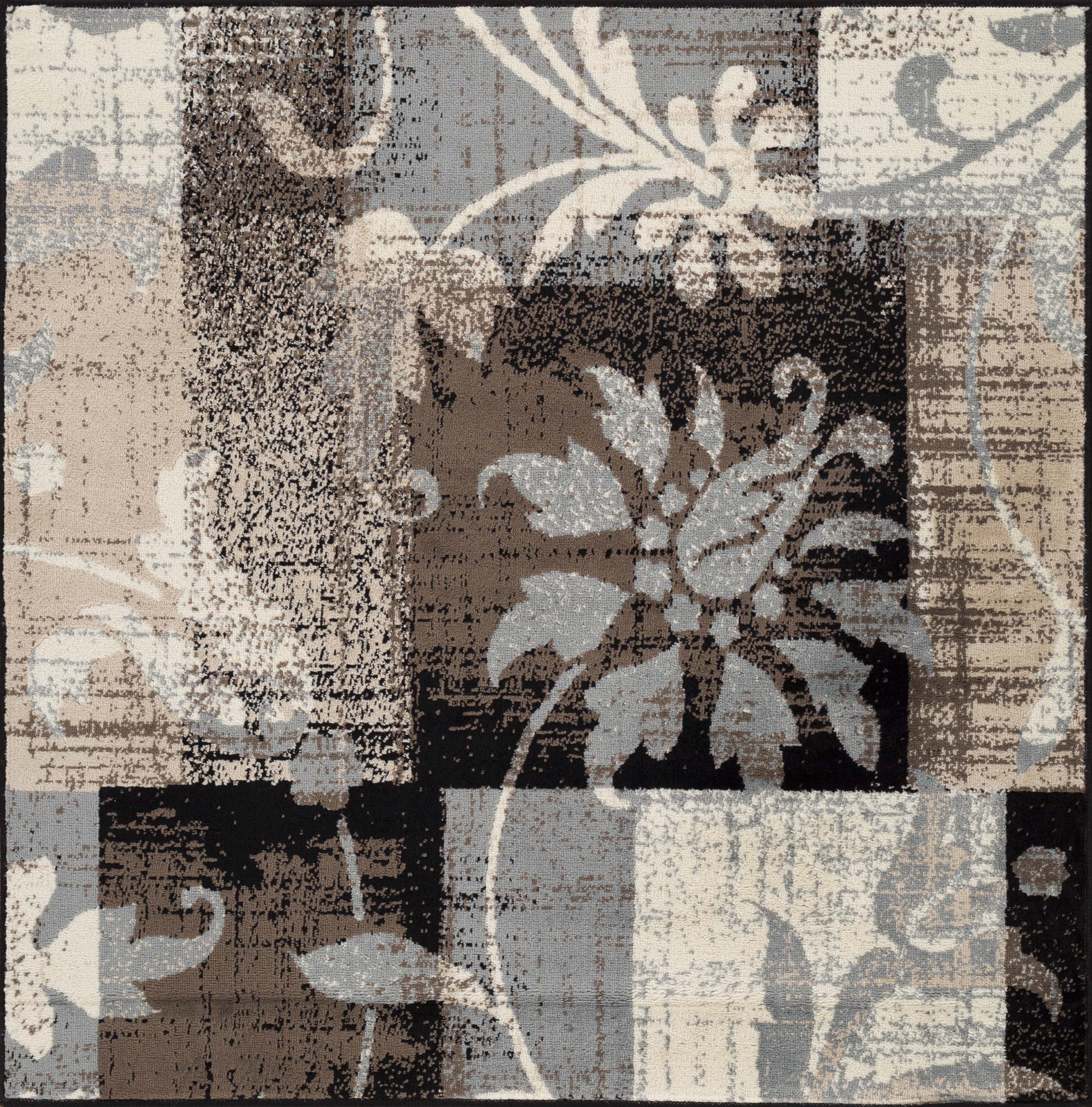 Stylish Pastiche Contemporary Floral Patchwork Area Rug - Non-Slip Indoor Runner for Living Room, Bedroom & Hallway Decor