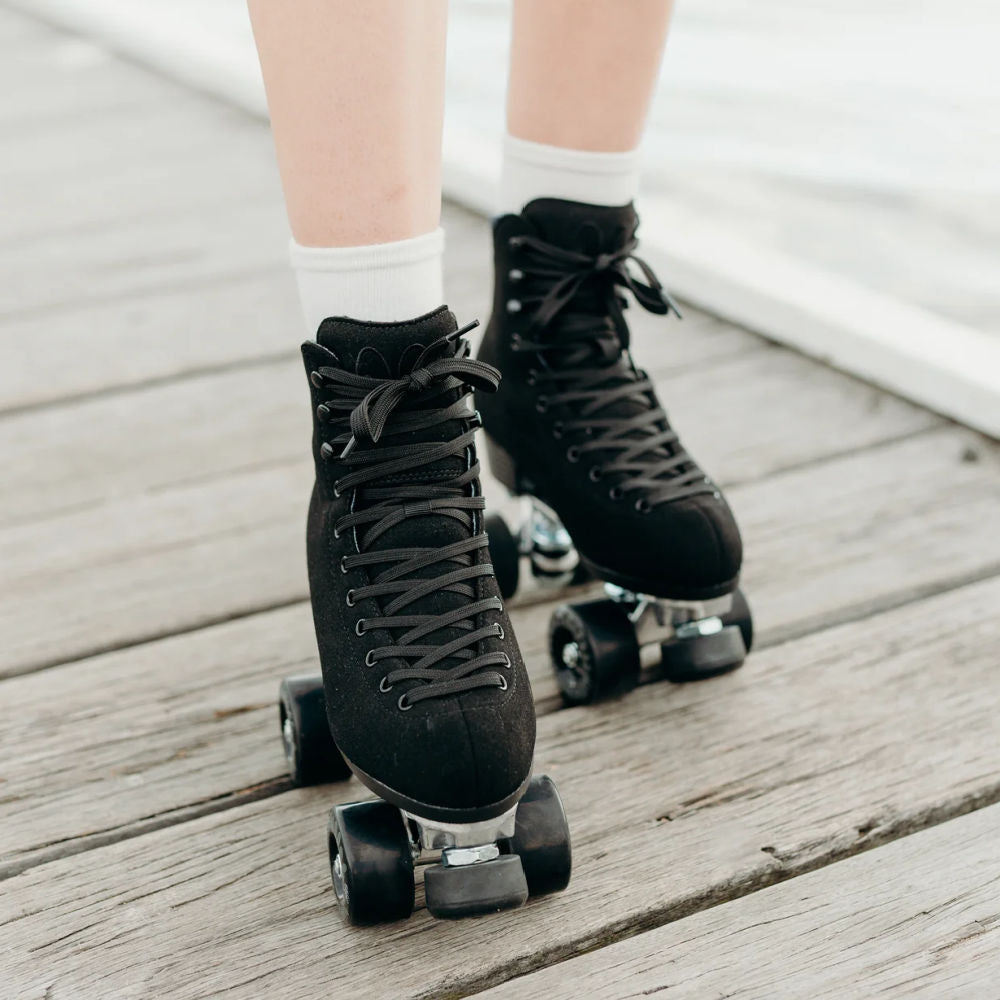 Vegan Black Skateboard - Premium Cruiser for Urban Commuting & Street Skating | Chuffed Wanderer