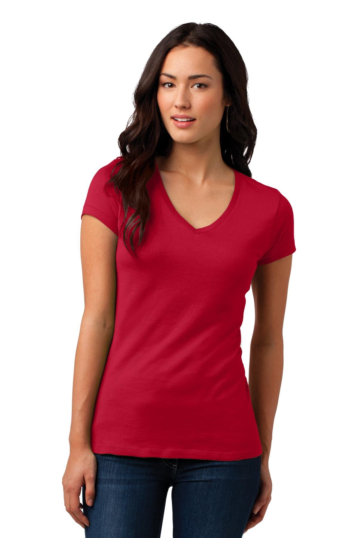 District Juniors Vintage Wash V-Neck Tee - Soft Cotton Casual T-Shirt for Women | DT4501 | Perfect for Everyday Wear, Layering & Street Style Outfits