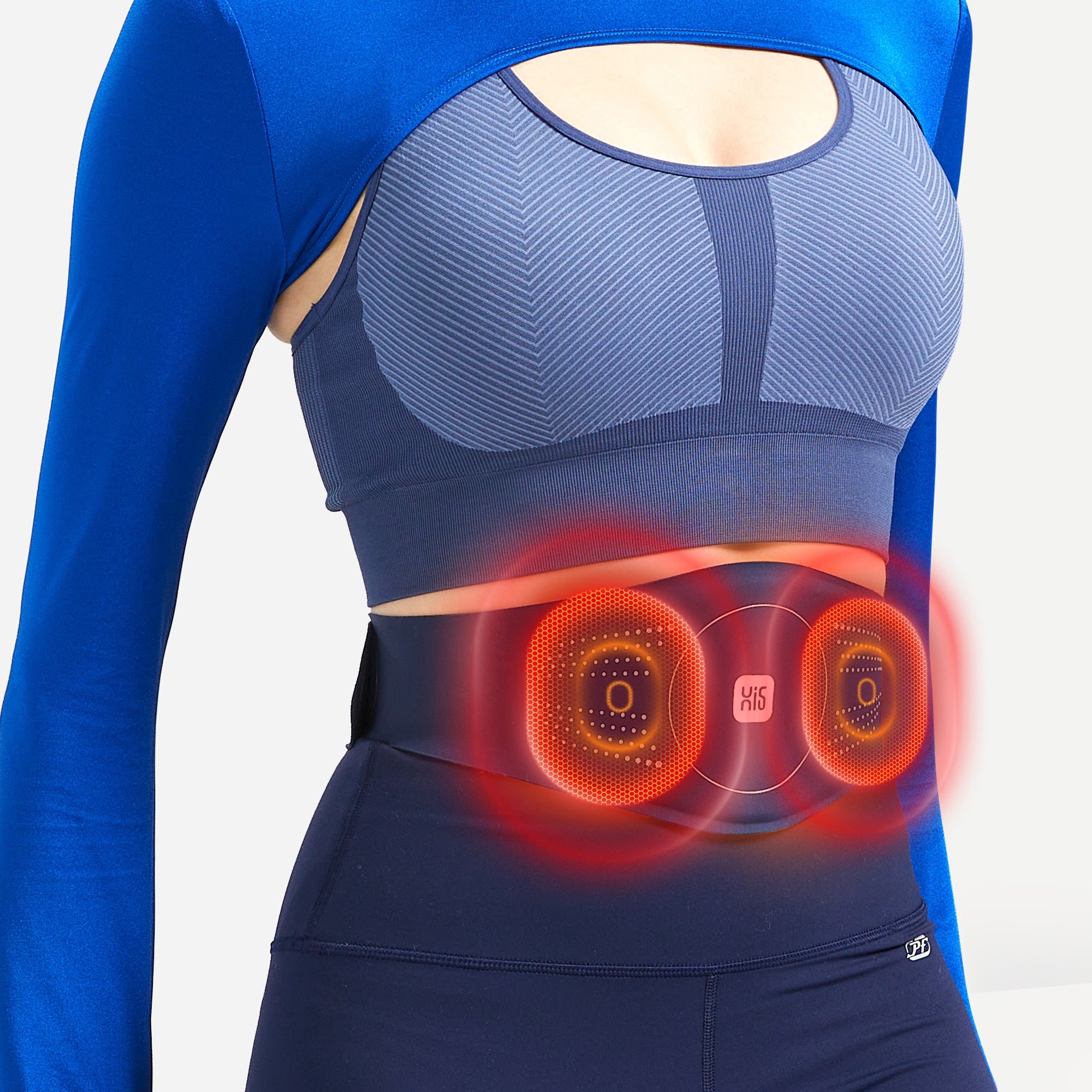 D1 Portable TENS Heating Pad with Pulse Massage - Rechargeable Heated Belt for Lower Back Pain Relief - Perfect for Home, Office & Travel Use