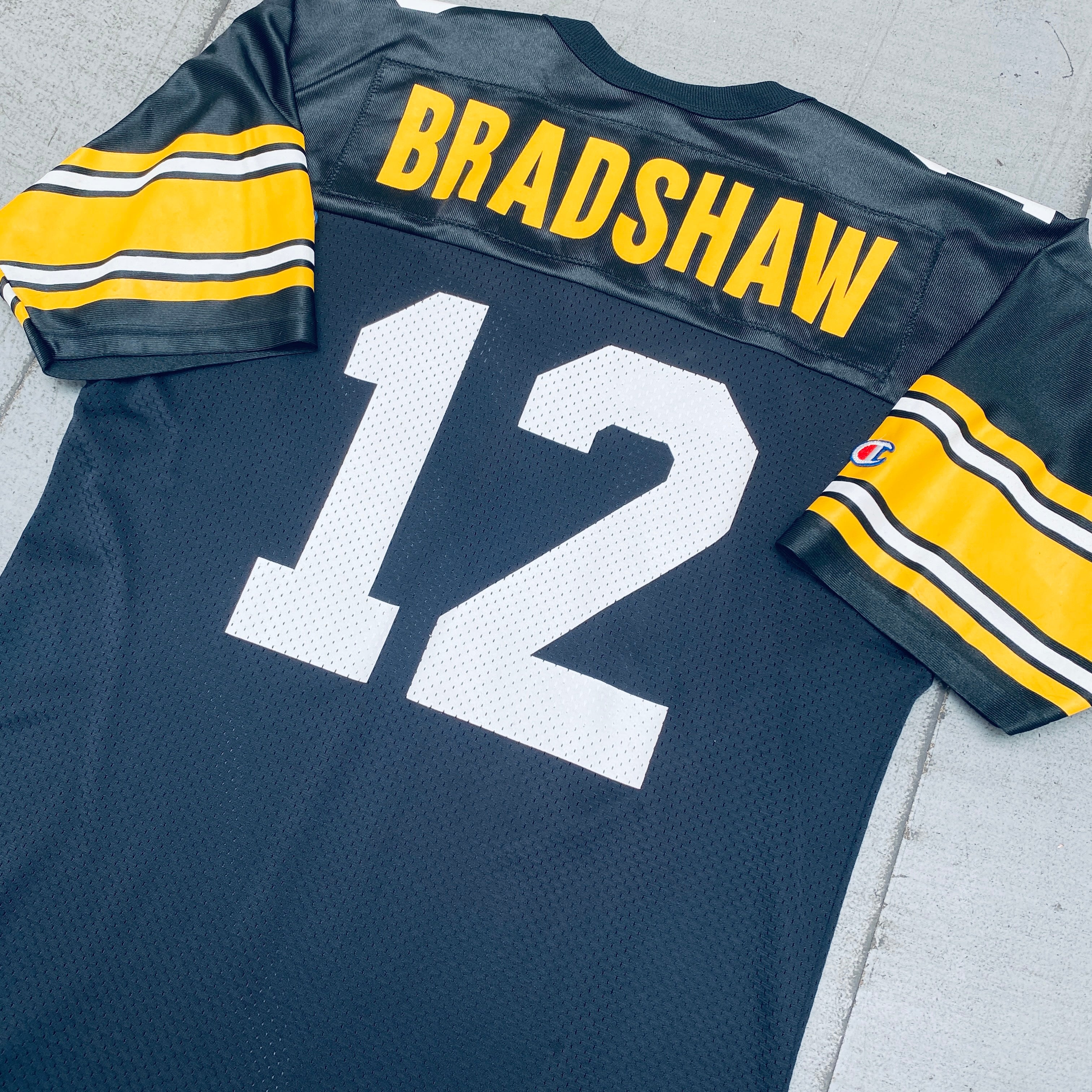 Pittsburgh Steelers Terry Bradshaw Vintage Champion Throwback Jersey for Men - Perfect for NFL Games, Tailgating & Fan Collections