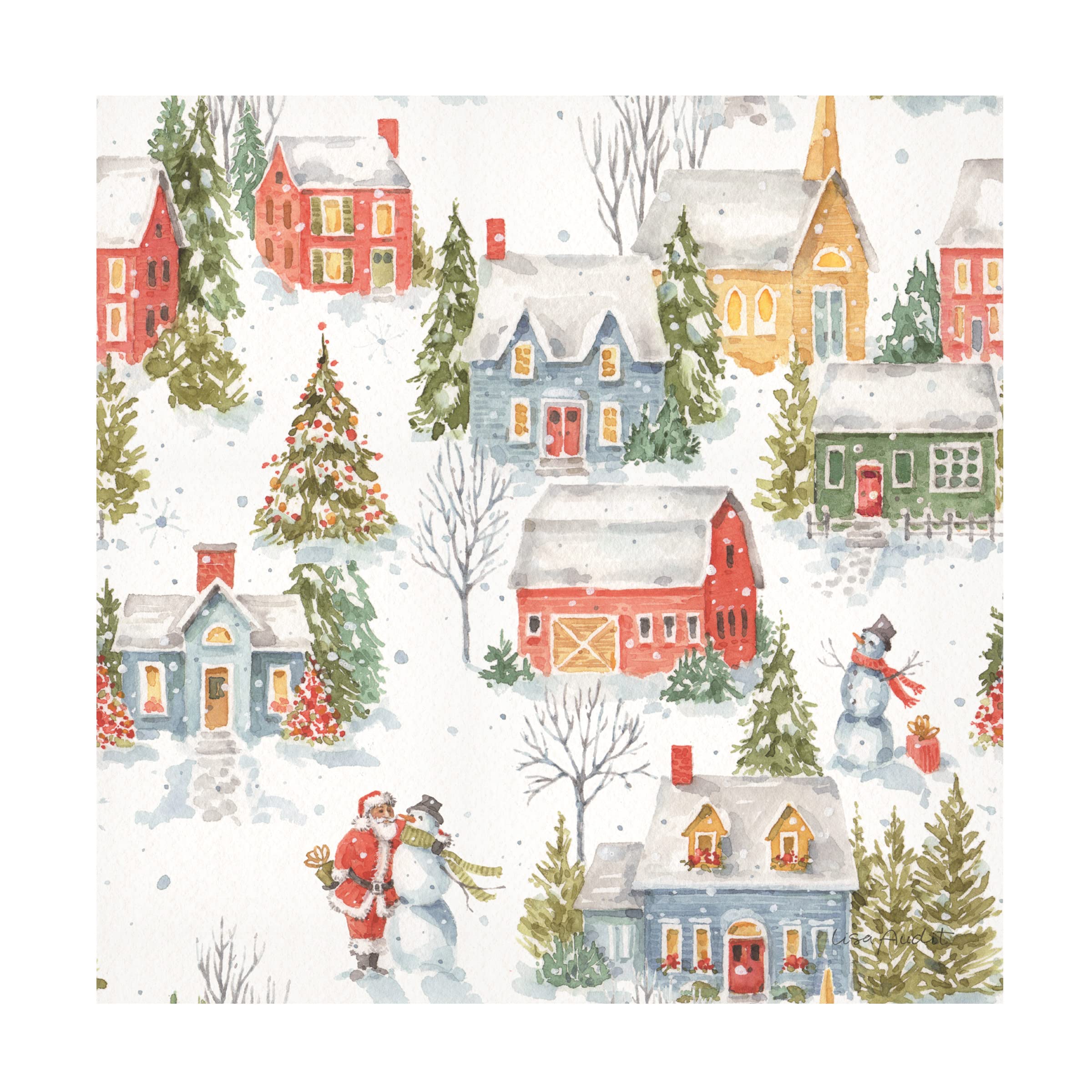 Lisa Audit 'Welcoming Santa 11' Canvas Wall Art Print - Holiday Home Decor for Christmas Living Room & Bedroom