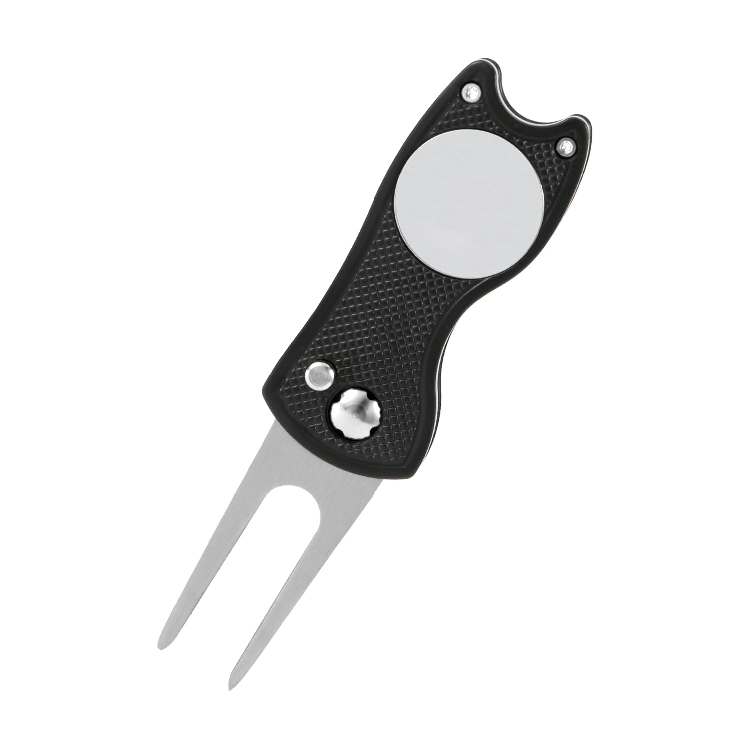 Premium Stainless Steel Golf Divot Repair Tool - Foldable Pop-Up Turf Fork with Ball Marker | Durable Metal Putting Tool for Golfers | Perfect for Course Maintenance & Practice Greens