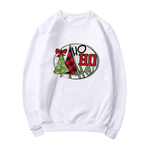 Funny Graphic T-Shirts for Women - Merry Christmas Tree Print Long Sleeve Raglan Tee | Casual Holiday Party Outfit & Gift Idea