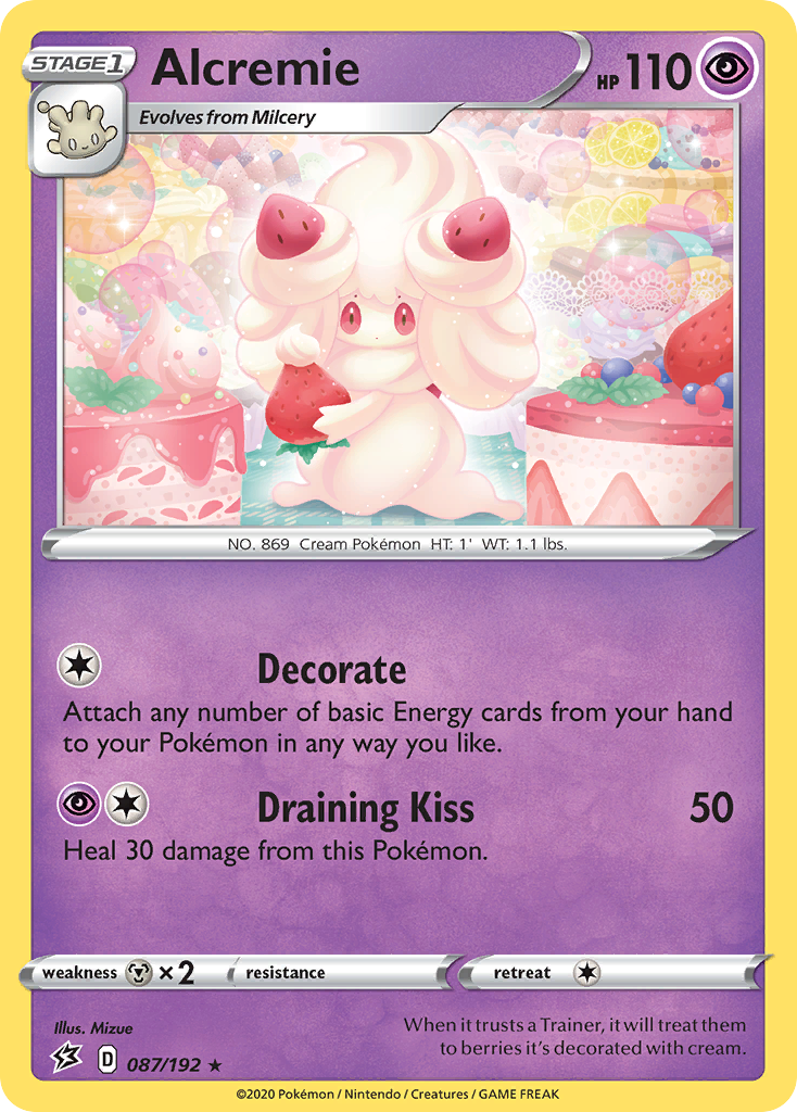Alcremie 087/192 Pokemon TCG Card - Rare Collectible for Trading Card Game Enthusiasts | Perfect for Battles, Collections & Gifts