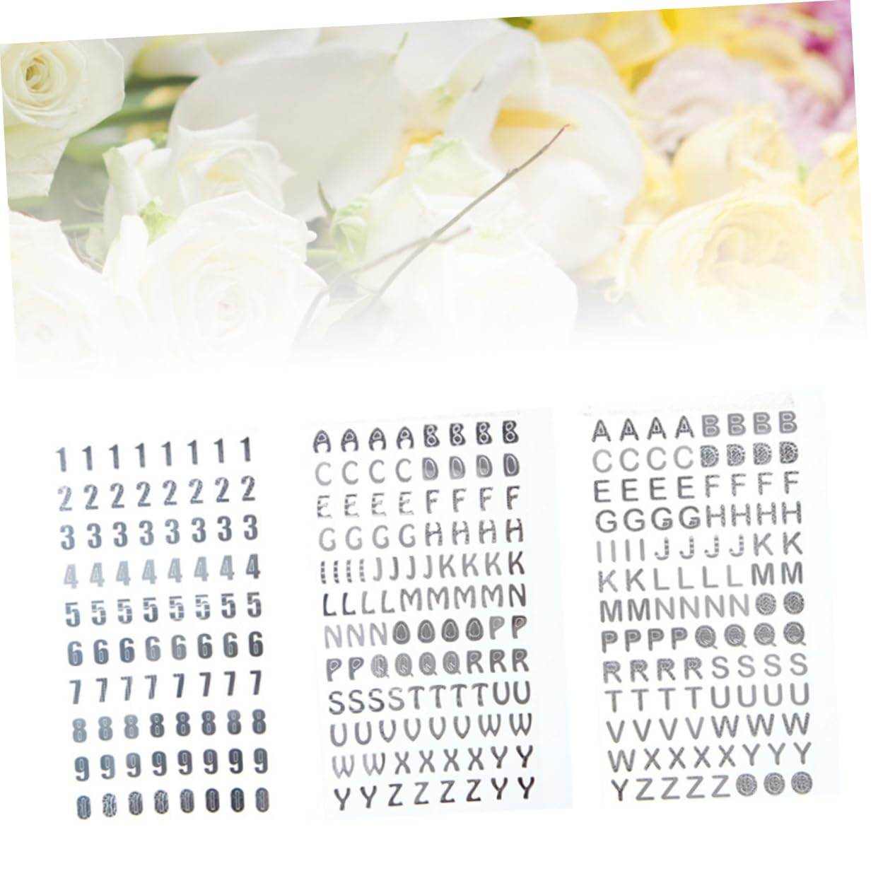 NUOBESTY 2 Sets English Alphabet Wall Decals - Safe Removable Paper Letters & Numbers for Kids Room Decor, DIY Planner Stickers for Journals, Scrapbooking (3 Pieces x 2) - Perfect for Nursery, Classroom & Home Schooling Decorations