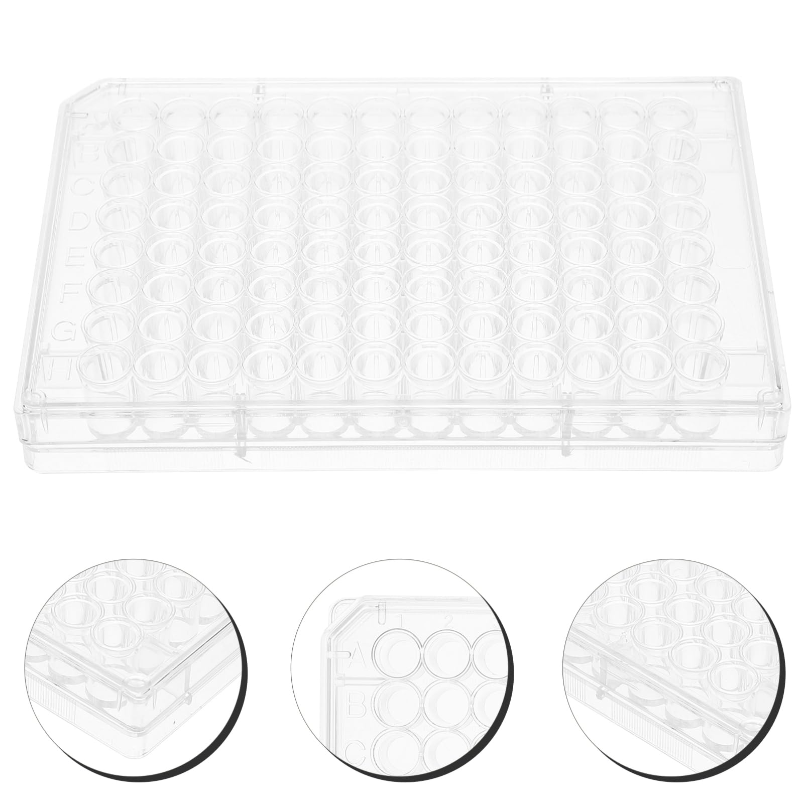 96-Well Tissue Culture Plate - 7mm Round Bottom Transparent Cell Culture Dish for Laboratory Experiments | Ideal for Cell Growth, Drug Screening & Chemical Reactions