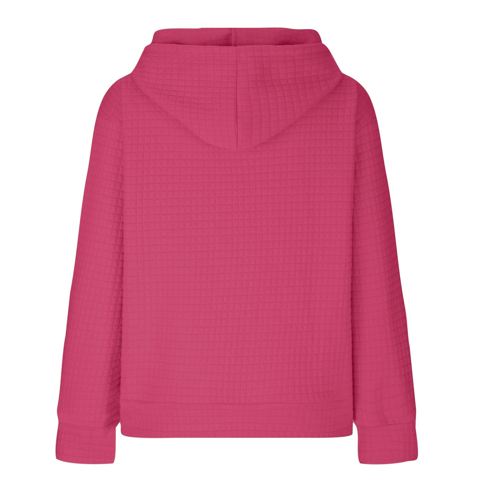 Stessotudo Women's Casual Waffle Hoodies - Long Sleeve Drawstring Comfortable Sweatshirts, Solid Color Loose Fit Fashion Fall Clothes 2023 | Perfect for Autumn Outings, Coffee Dates & Cozy Loungewear