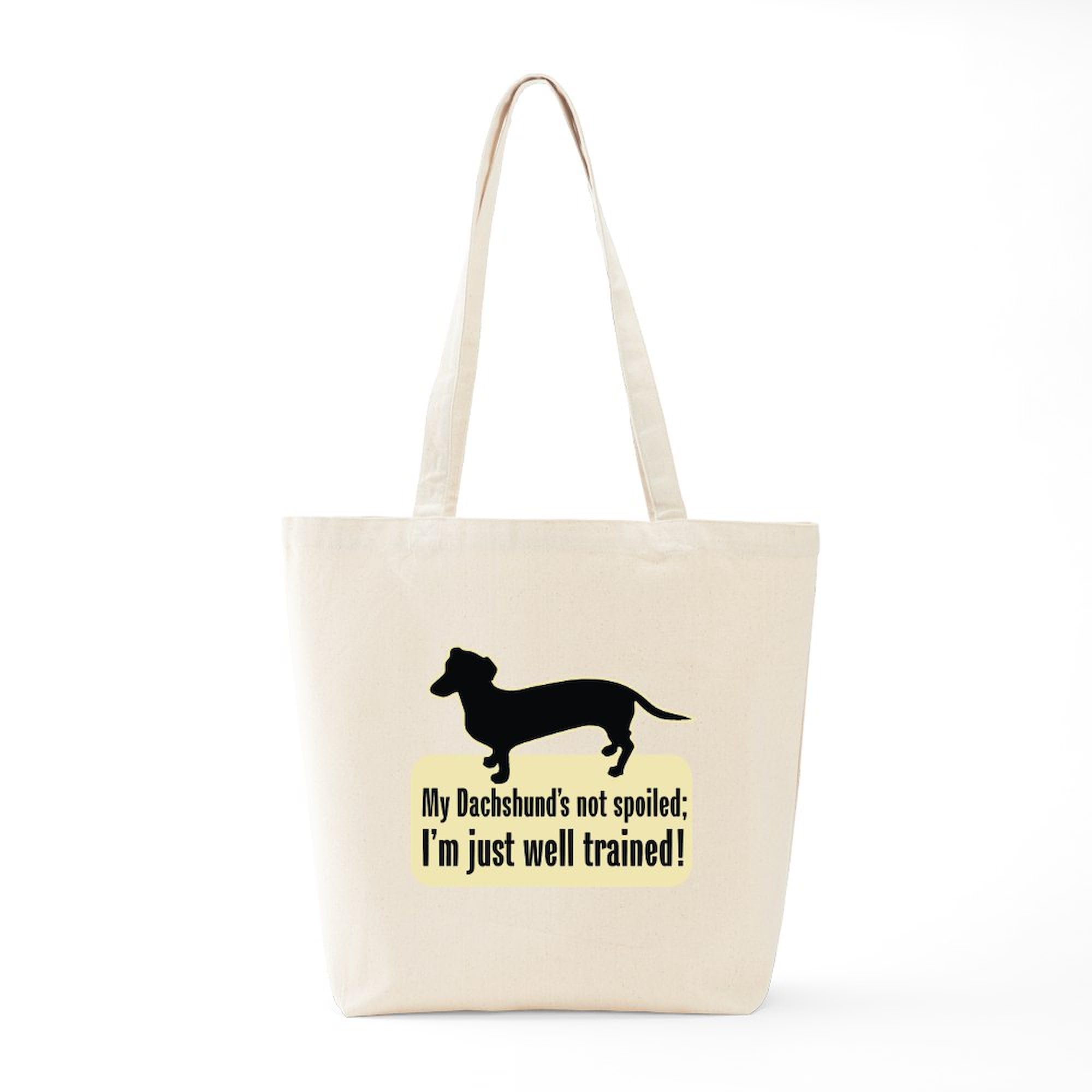 Stylish Dachshund 'Spoiled?' Canvas Tote Bag - Eco-Friendly Reusable Shopping Bag for Groceries, Beach & Daily Use