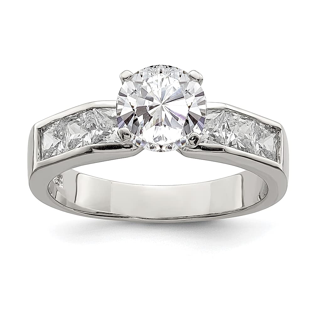 925 Sterling Silver Round Cubic Zirconia CZ Ring for Women - Elegant Fine Jewelry Gift for Her - Perfect for Anniversaries, Birthdays & Special Occasions