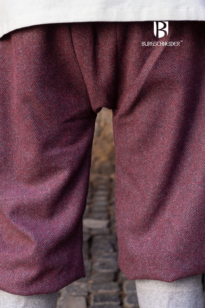 Rus Pants Tilda Herringbone Burgundy/Grey - Stylish Women's Casual Trousers for Work, Travel & Everyday Wear