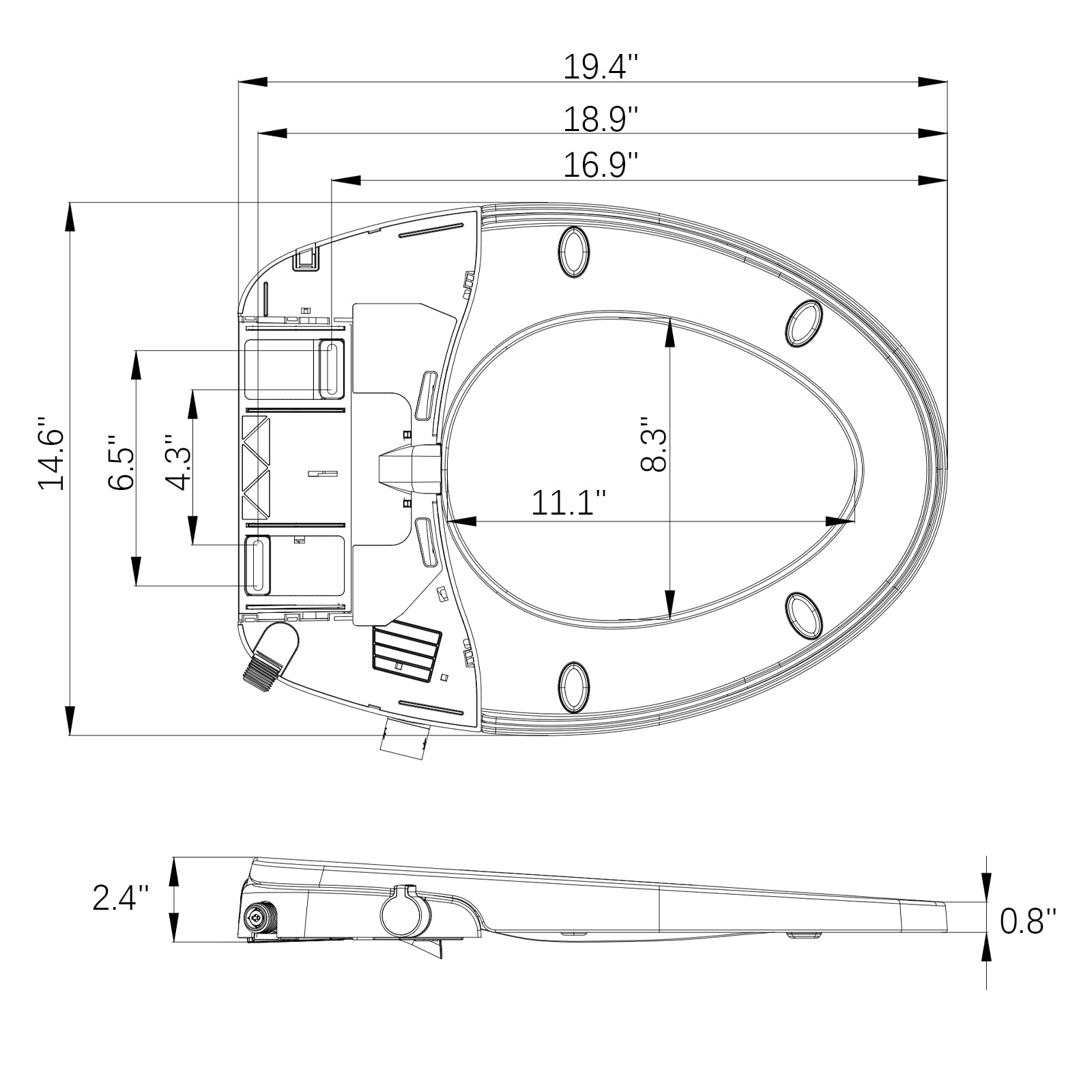 Premium Non-Electric Bidet Toilet Seat with Dual Nozzle - Easy Installation Elongated Toilet Seat for Enhanced Personal Hygiene & Comfort (Fits Elongated Toilets, White) - Perfect for Home, RV & Bathroom Upgrade