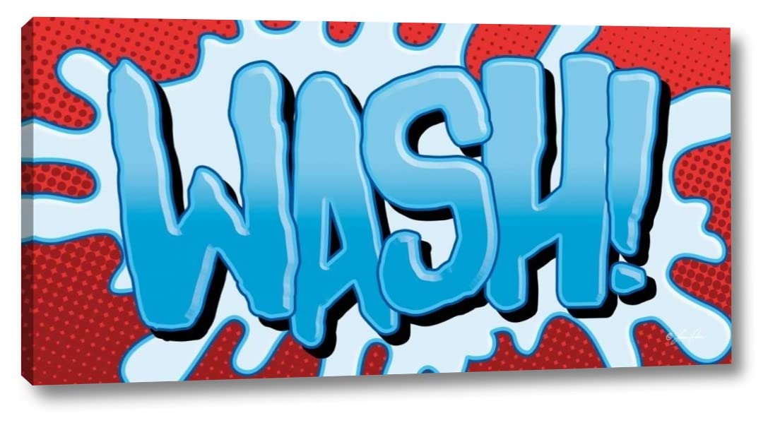Superhero Wash! by Lauren Rader - 12x24 Inch Premium Canvas Wall Art Print, Gallery Wrapped & Ready to Hang - Perfect for Kids' Rooms, Superhero Themed Decor & Unique Gifts