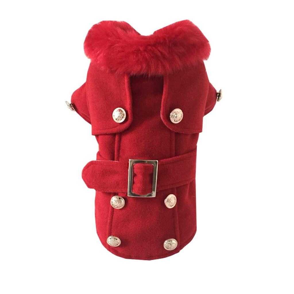 HMKGKJ Warm Dog Sweater - Cute Pet Winter Coat for Small to Medium Dogs - Soft Woolen Jacket for Autumn & Winter (Red, Size M) - Perfect for Outdoor Walks & Cold Weather Protection