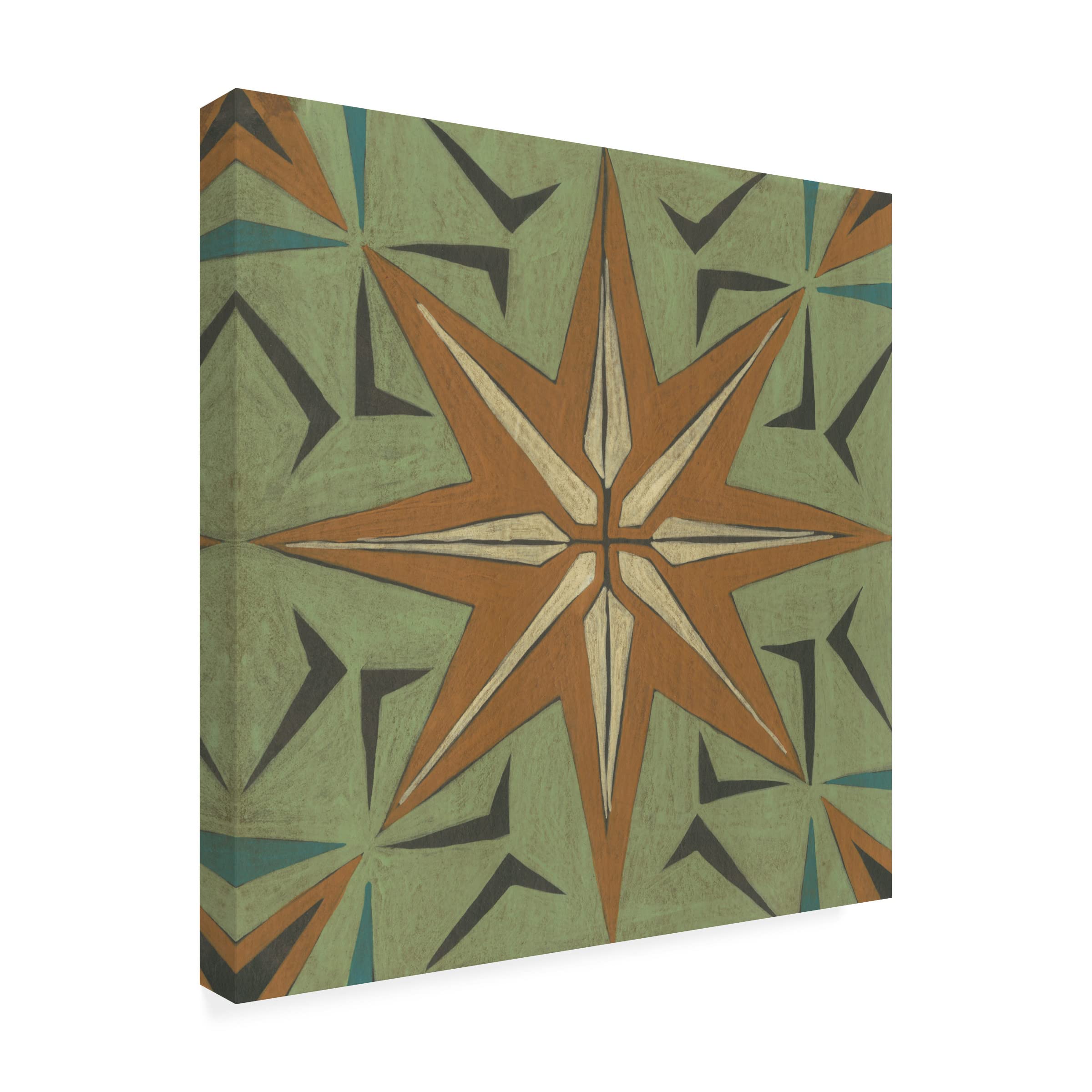 Trademark Fine Art 'Fraser Tile III' Canvas Wall Art by Chariklia Zarris - Modern Abstract Painting for Living Room, Bedroom & Office Decor