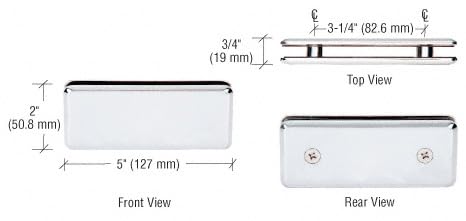 CRL BGC180CH Polished Chrome Beveled 180° Glass-to-Glass Clamp for Shower Doors & Glass Partitions - Heavy Duty Hardware for Frameless Glass Installations