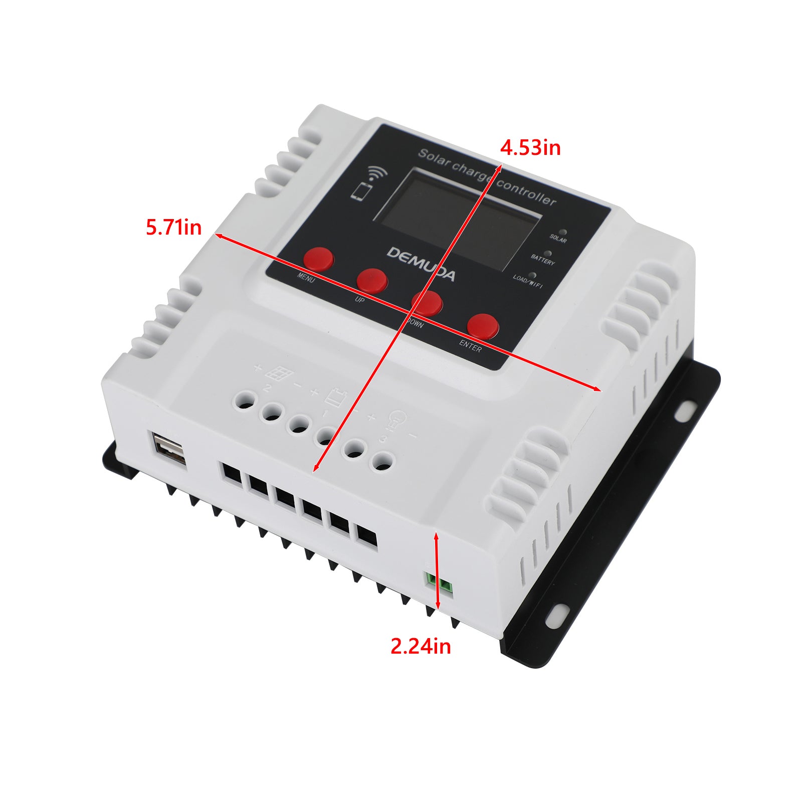 10A 60A 12V 24V 48V Solar Charge Controller with WiFi Monitoring - PWM LCD Regulator for Off-Grid Solar Systems, RV, Boat & Home Use
