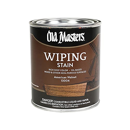 Old Masters Semi-Transparent American Walnut Oil-Based Wiping Stain - 1 Quart (32 oz) for Wood Furniture, Cabinets & DIY Projects - Perfect for Indoor & Outdoor Wood Finishing