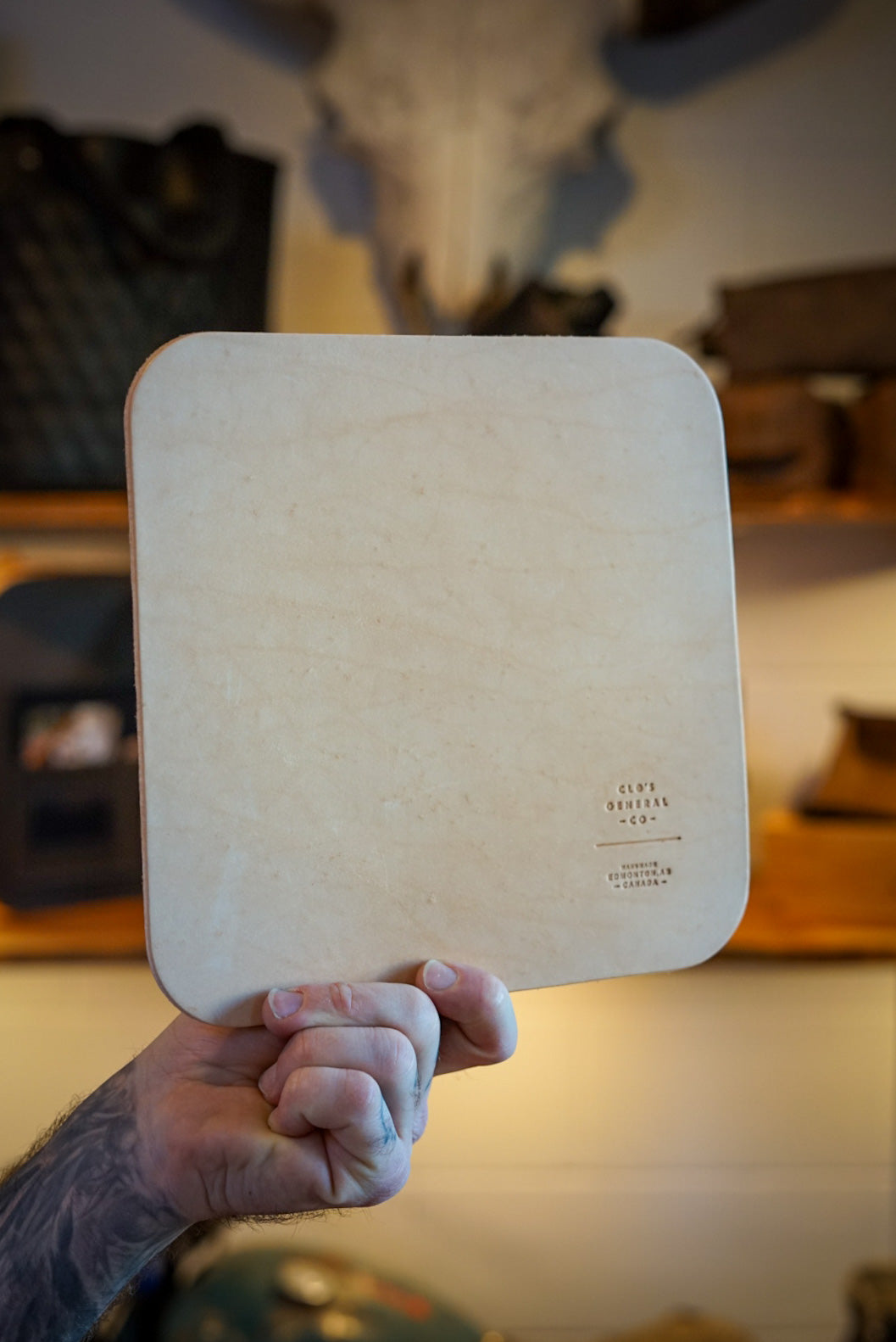Premium Drop Pad - Embossed Leather Coasters, Handmade in Edmonton AB - Perfect for Home, Office & Gifting