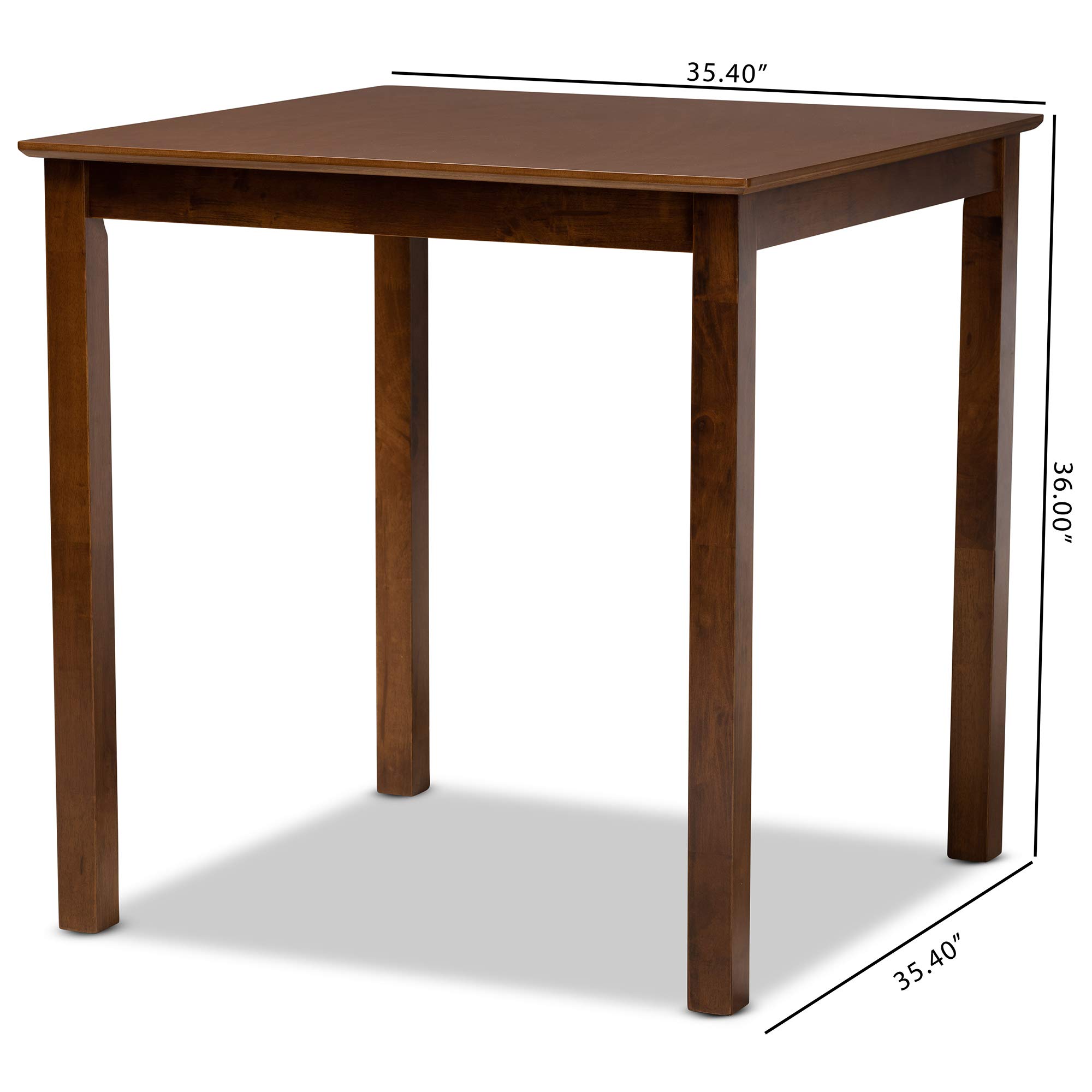 Baxton Studio Pub Table - 24 Inch Round Bar Height Table in Walnut Finish - Perfect for Kitchen, Dining Room, or Outdoor Entertaining
