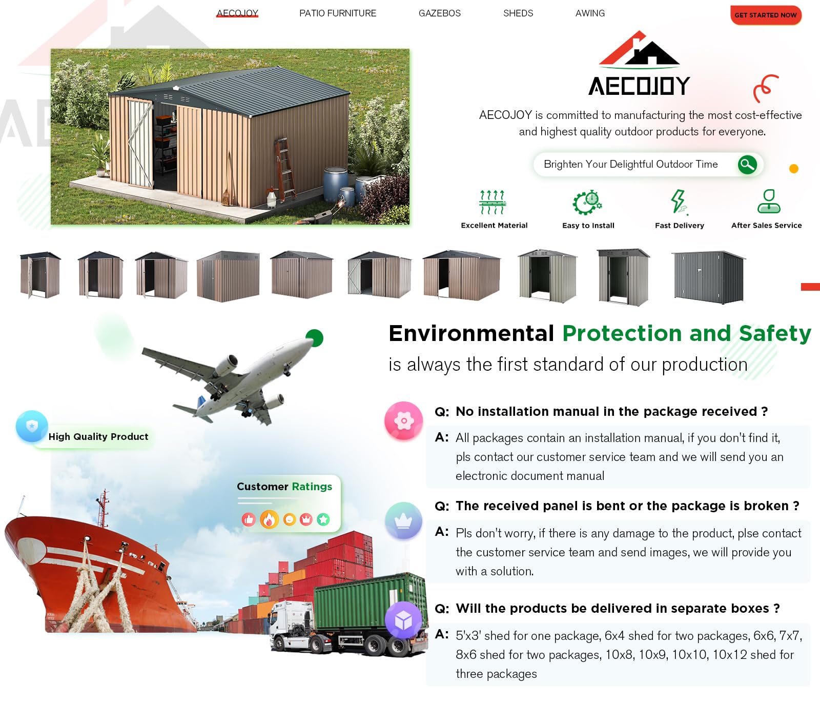 AECOJOY 12' x 10' Extra Large Metal Storage Shed - 116 Sq.Ft Steel Yard Shed with Lockable Doors | Heavy-Duty Utility & Tool Storage for Garden, Backyard, Patio | Perfect for Outdoor Equipment, Lawn Mowers, Bikes & Seasonal Items
