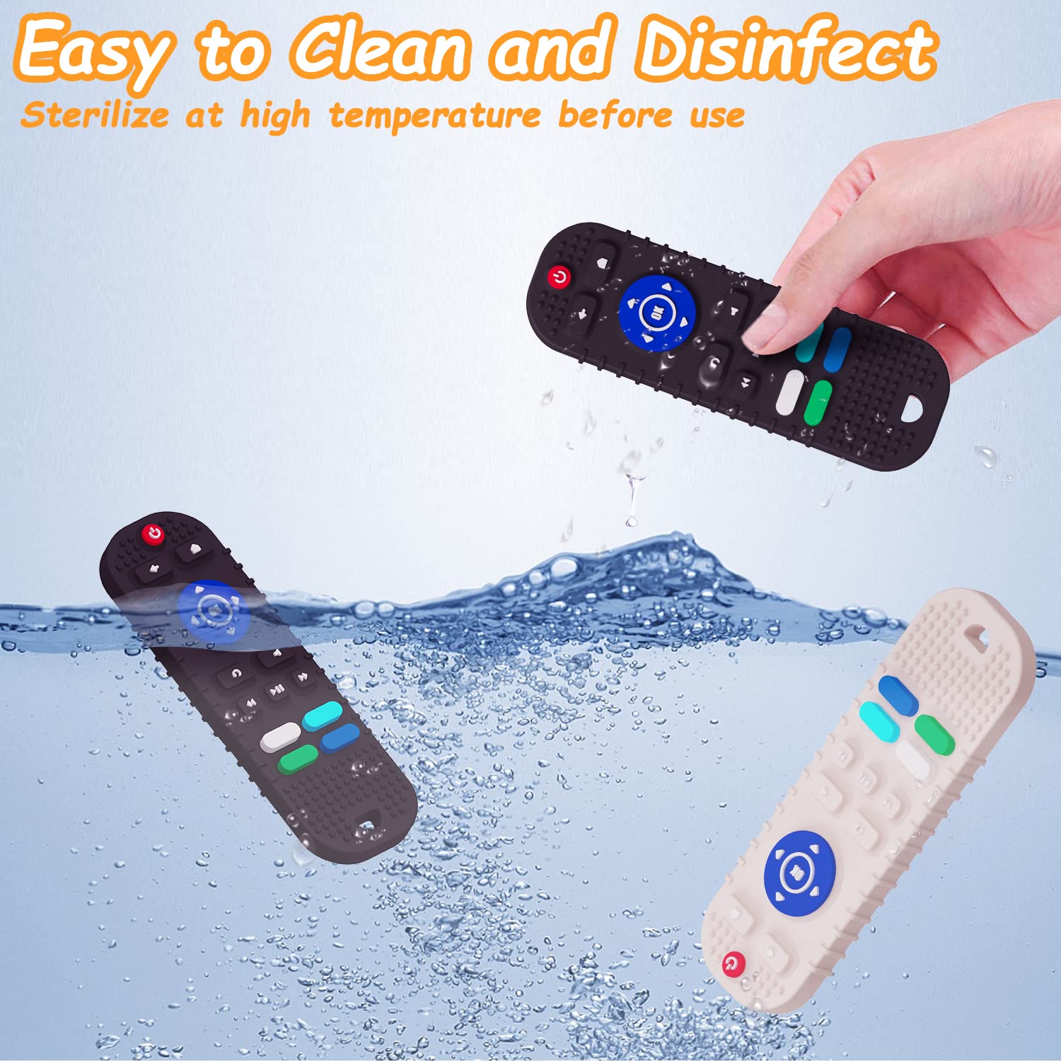 **Soft Silicone Teething Toys for Babies 6-12 Months - Safe & BPA-Free Chew Toys for Toddlers, Boys & Girls | Remote Control Shape Teether Gift Set (Black) | Perfect for Soothing Sore Gums & Encouraging Sensory Play**