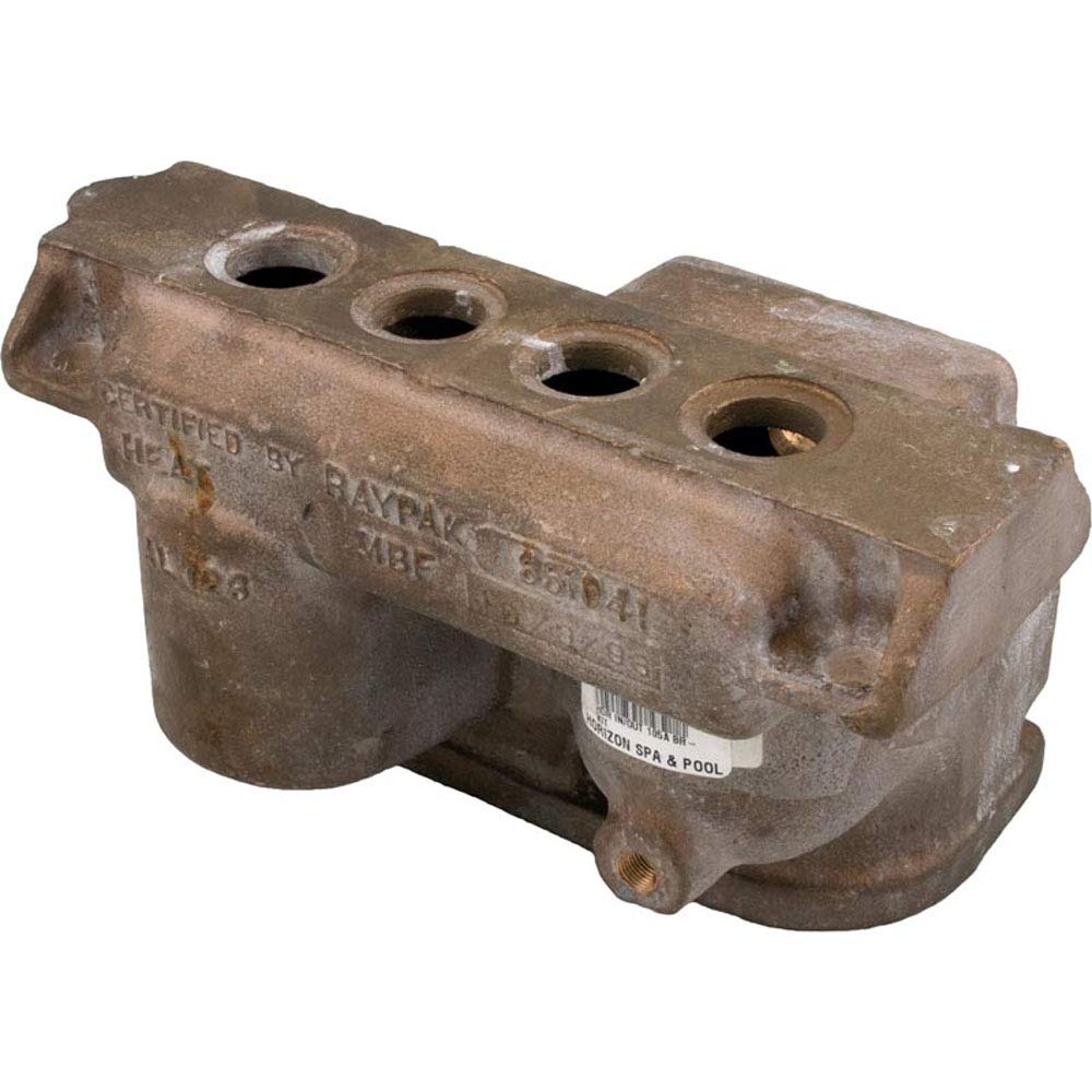Raypak 105A Cast Iron Inlet/Outlet Header - Durable Water Heater Replacement Part for Efficient Plumbing & Heating Systems | Perfect for Residential & Commercial Use