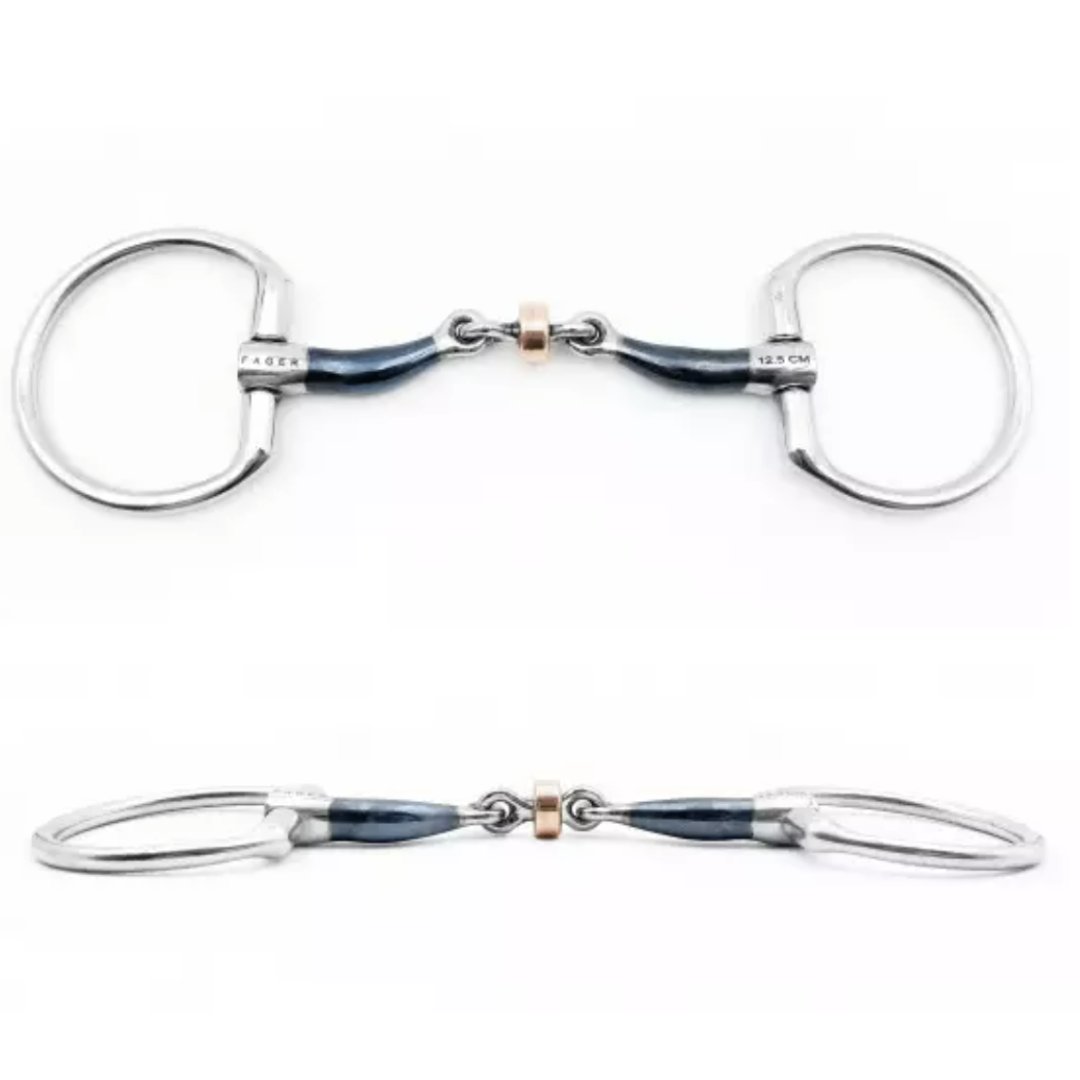 Fager Julia Sweet Iron Fixed Rings Bit - Durable Horse Riding Bit for Dressage & Training - Perfect for Equestrian Sports & Show Jumping