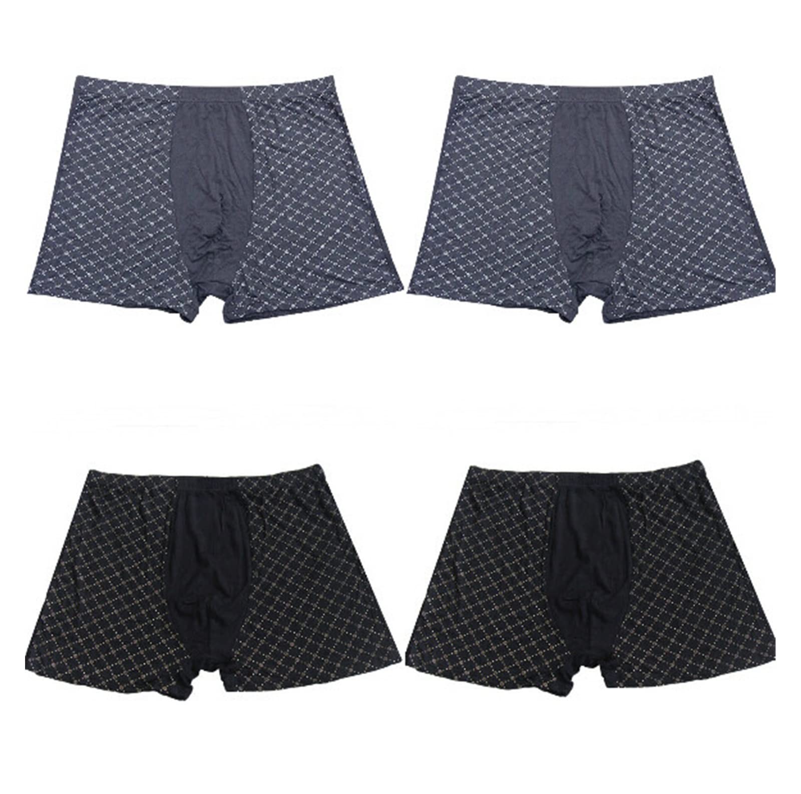 4-Pack Cotton Men's Boxer Briefs - Soft Breathable Underwear for Plus Size & Big & Tall Men - Comfortable Everyday Wear for Work, Gym & Lounge