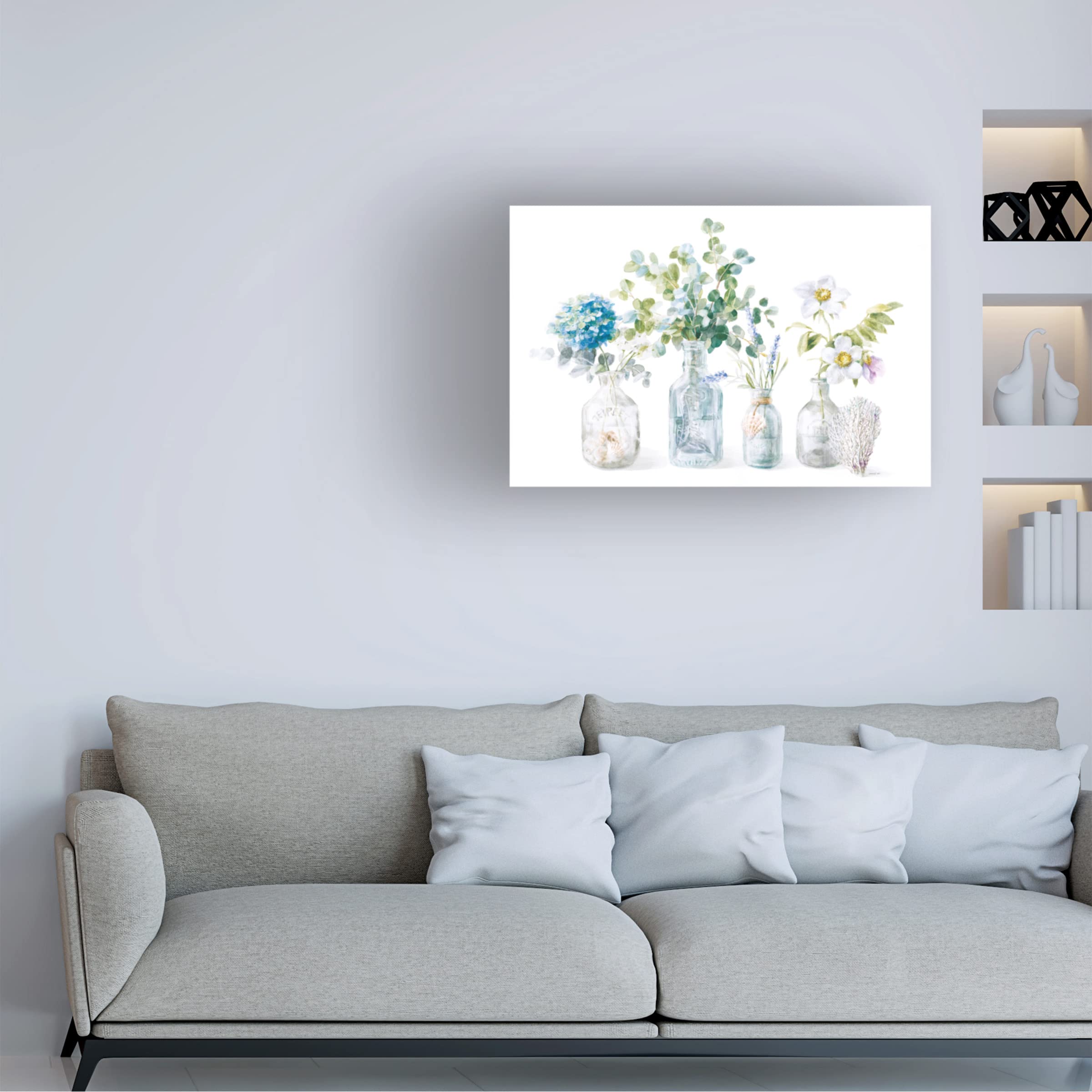 Danhui Nai 'Beach Flowers I' Canvas Wall Art Print - Coastal Home Decor for Living Room, Bedroom & Office | Trademark Fine Art Collection